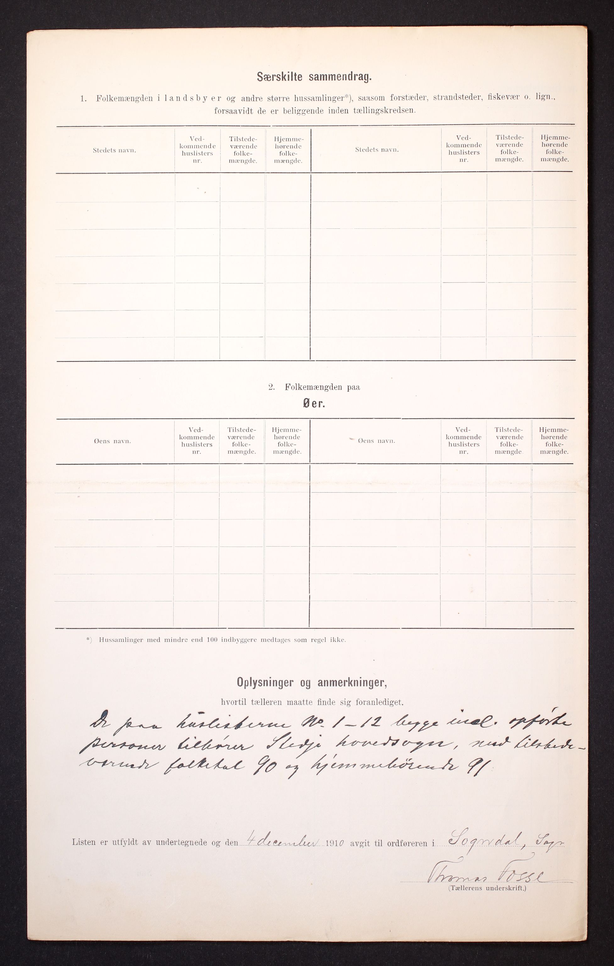 RA, 1910 census for Sogndal, 1910, p. 36