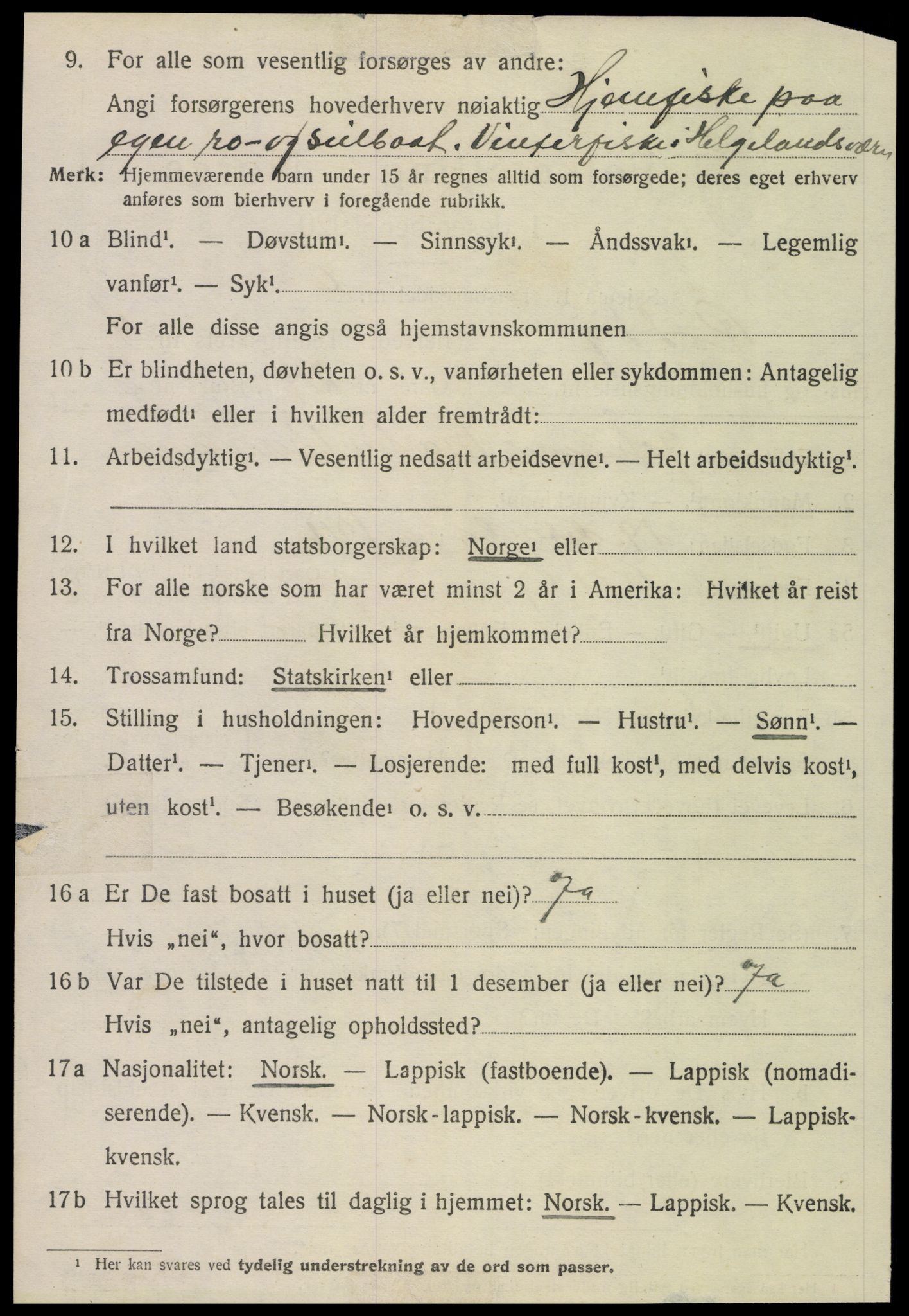 SAT, 1920 census for Rødøy, 1920, p. 2941