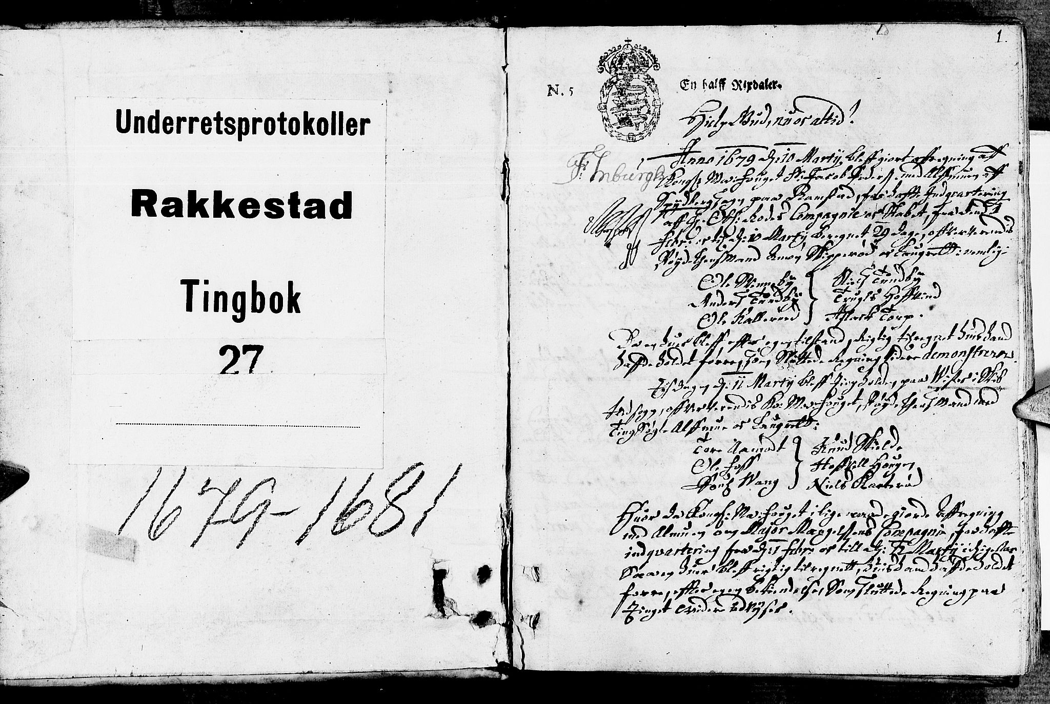 Rakkestad sorenskriveri, SAO/A-10686/F/Fb/L0027: Tingbøker, 1679-1681, p. 0b-1a