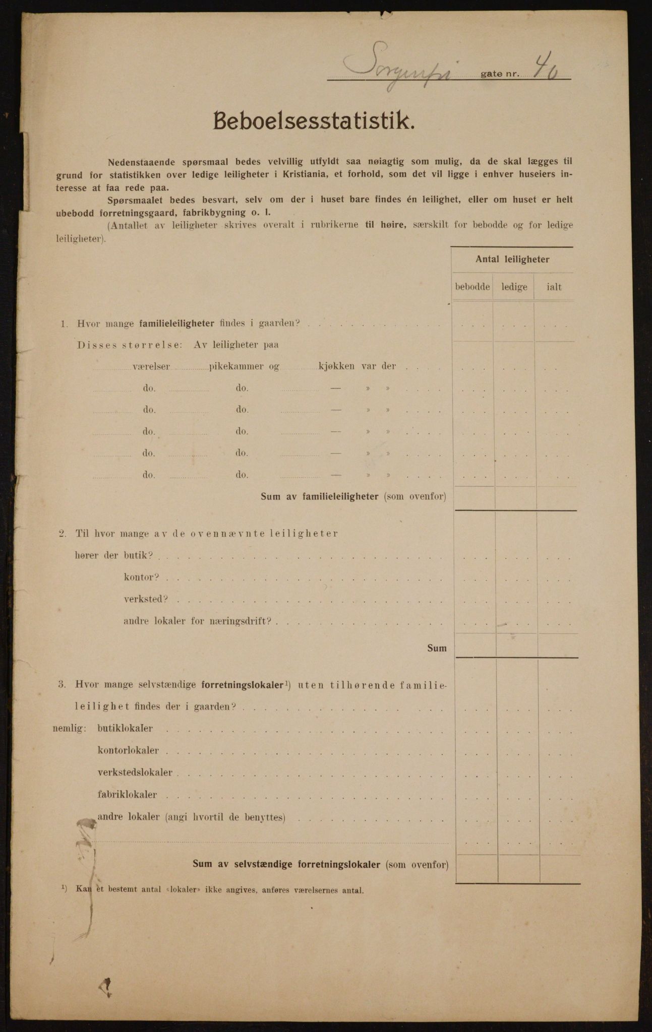 OBA, Municipal Census 1910 for Kristiania, 1910, p. 95510