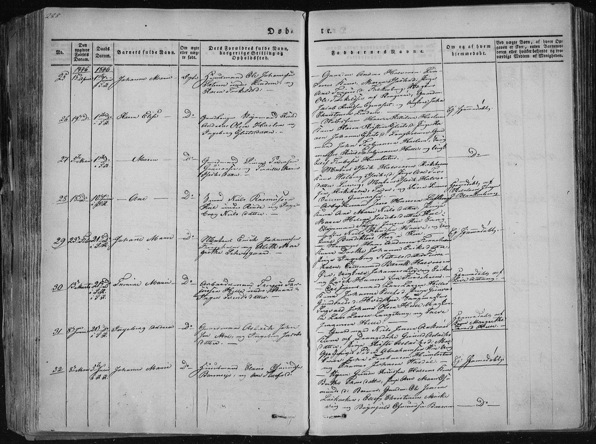 Sannidal kirkebøker, AV/SAKO-A-296/F/Fa/L0006: Parish register (official) no. 6, 1831-1847, p. 288