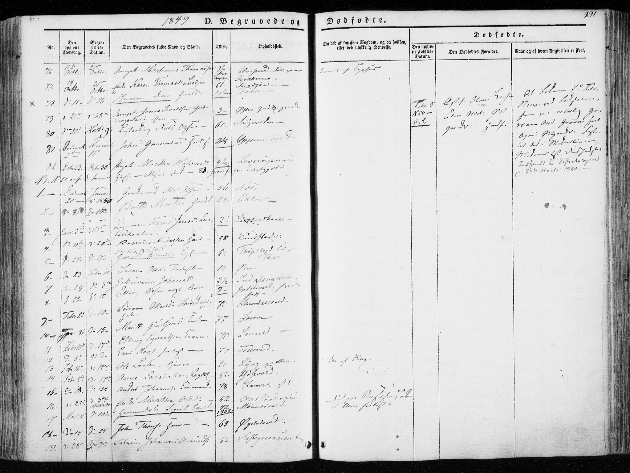 Ministerialprotokoller, klokkerbøker og fødselsregistre - Nord-Trøndelag, SAT/A-1458/723/L0239: Parish register (official) no. 723A08, 1841-1851, p. 291