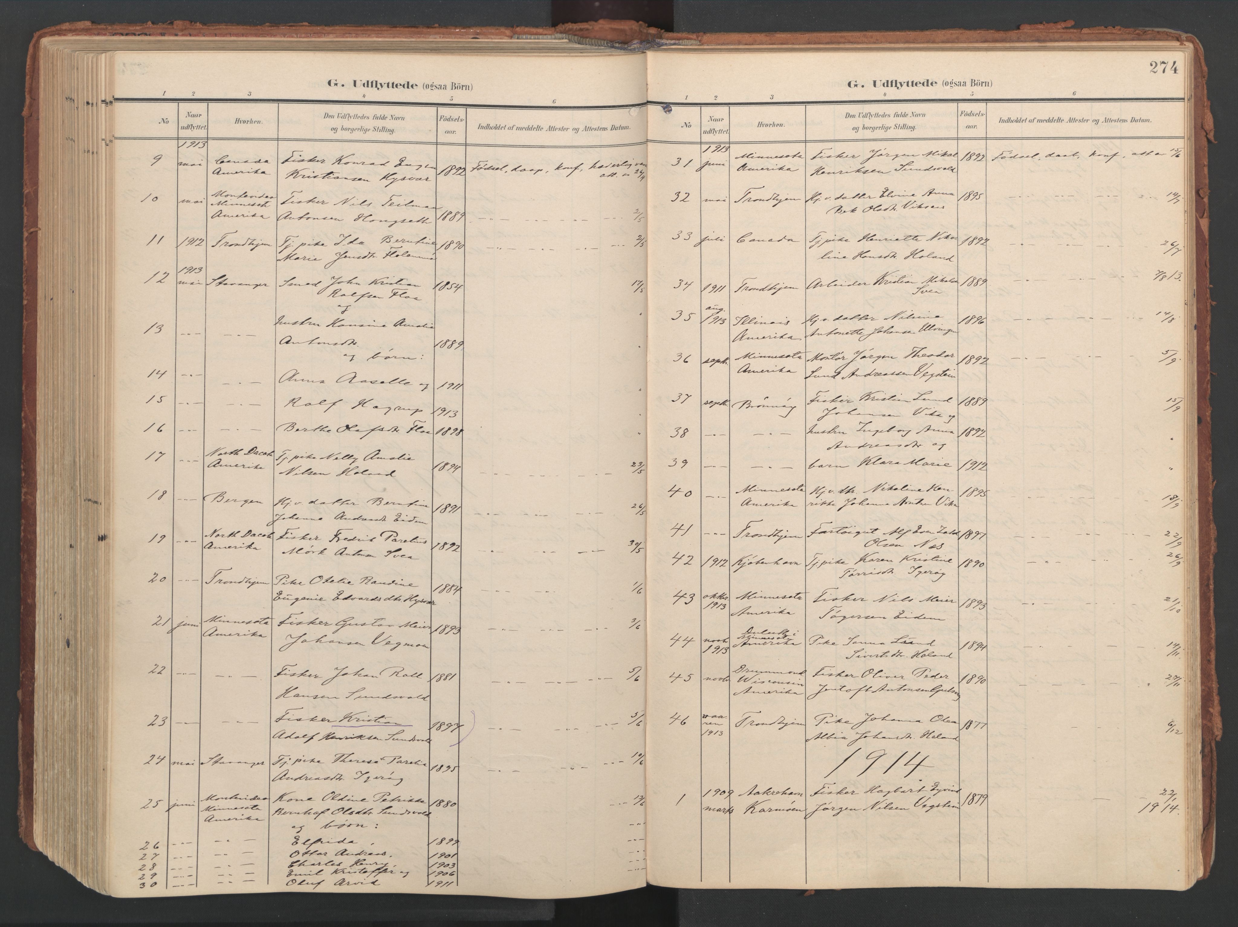 Ministerialprotokoller, klokkerbøker og fødselsregistre - Nordland, AV/SAT-A-1459/816/L0250: Parish register (official) no. 816A16, 1903-1923, p. 274