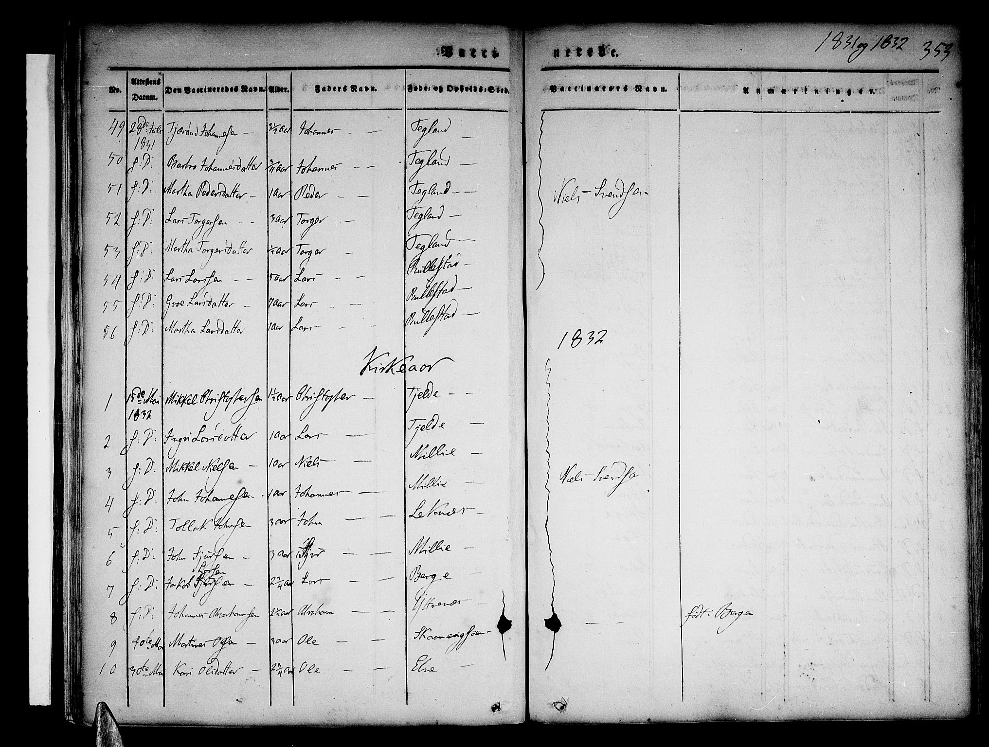 Skånevik sokneprestembete, AV/SAB-A-77801/H/Haa: Parish register (official) no. A 4, 1828-1848, p. 353