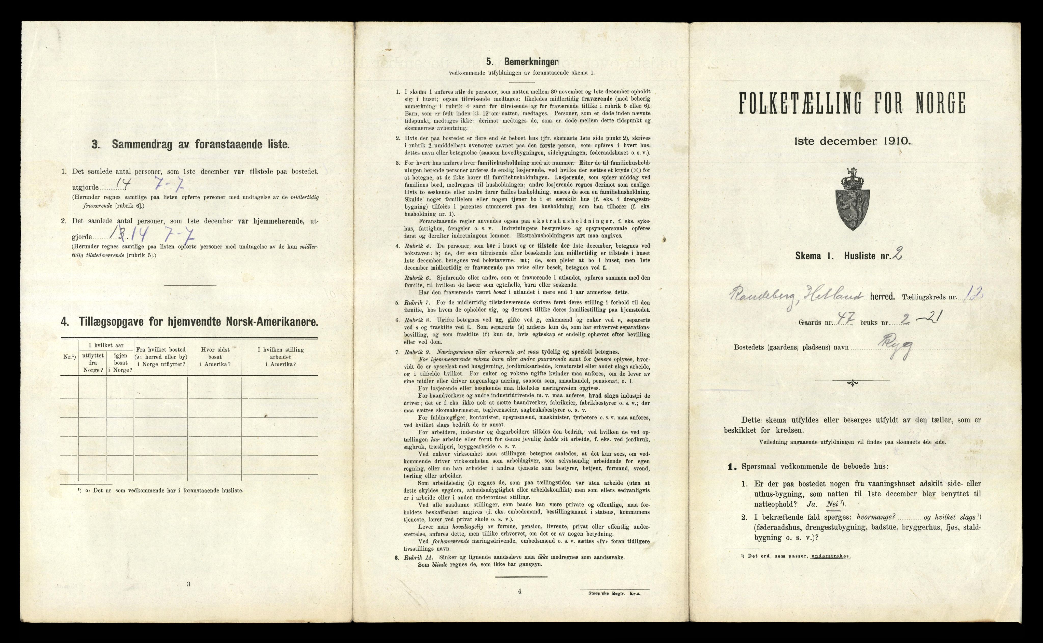 RA, 1910 census for Hetland, 1910, p. 1883