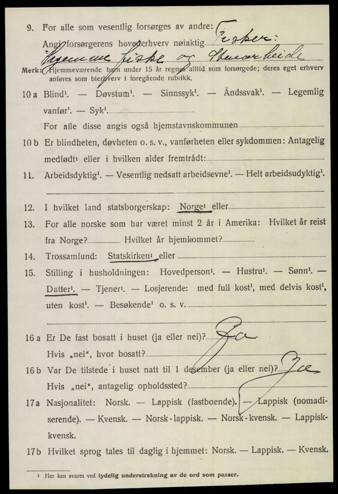 SAT, 1920 census for Lurøy, 1920, p. 5640