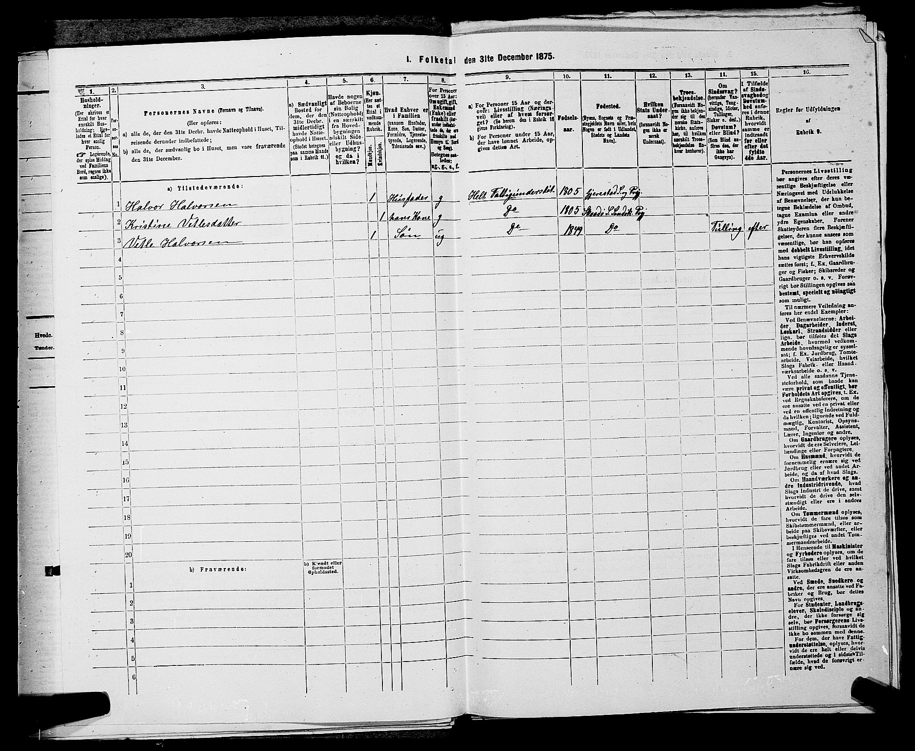 SAKO, 1875 census for 0816P Sannidal, 1875, p. 595