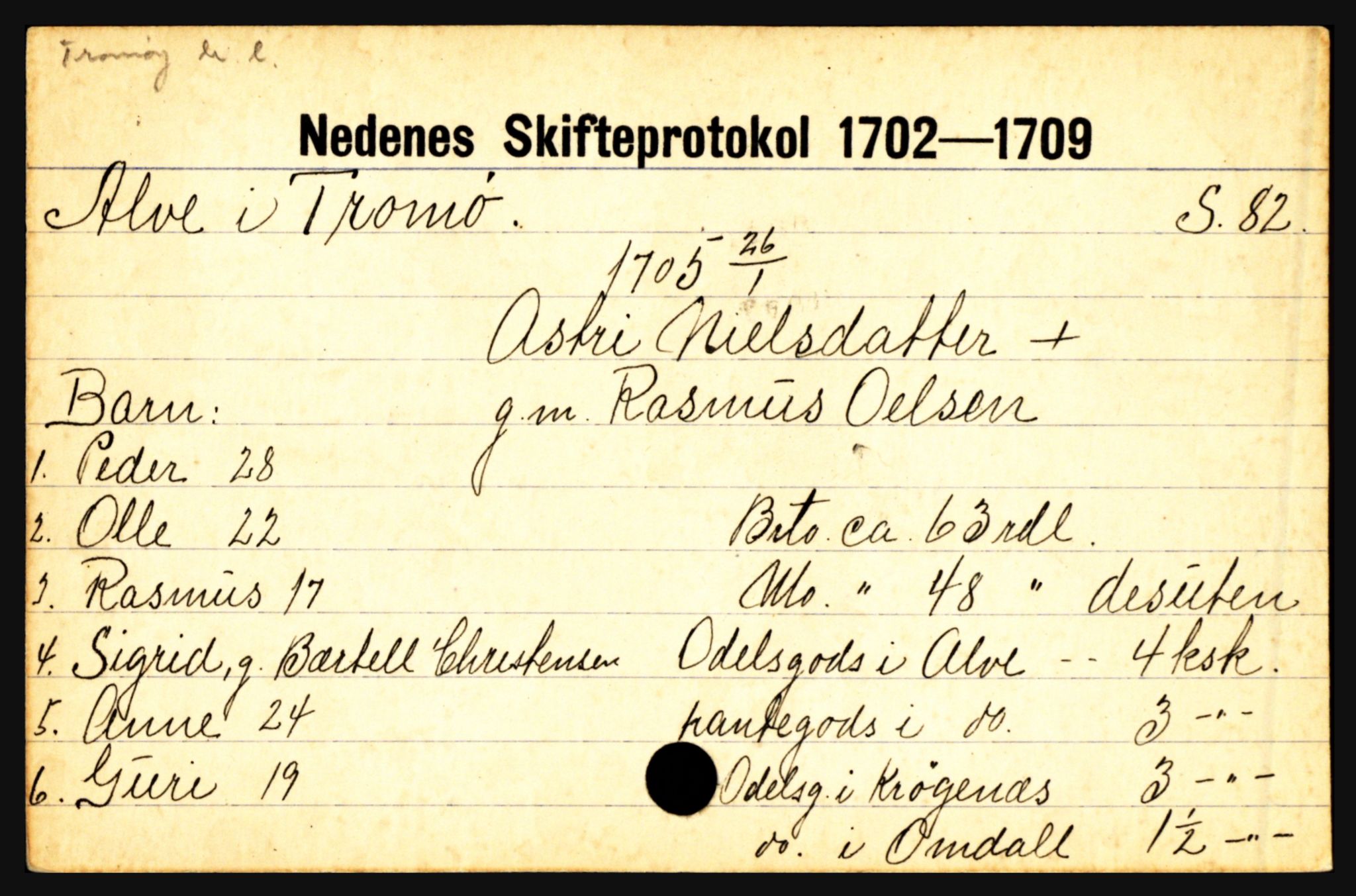 Nedenes sorenskriveri før 1824, AV/SAK-1221-0007/H, p. 95