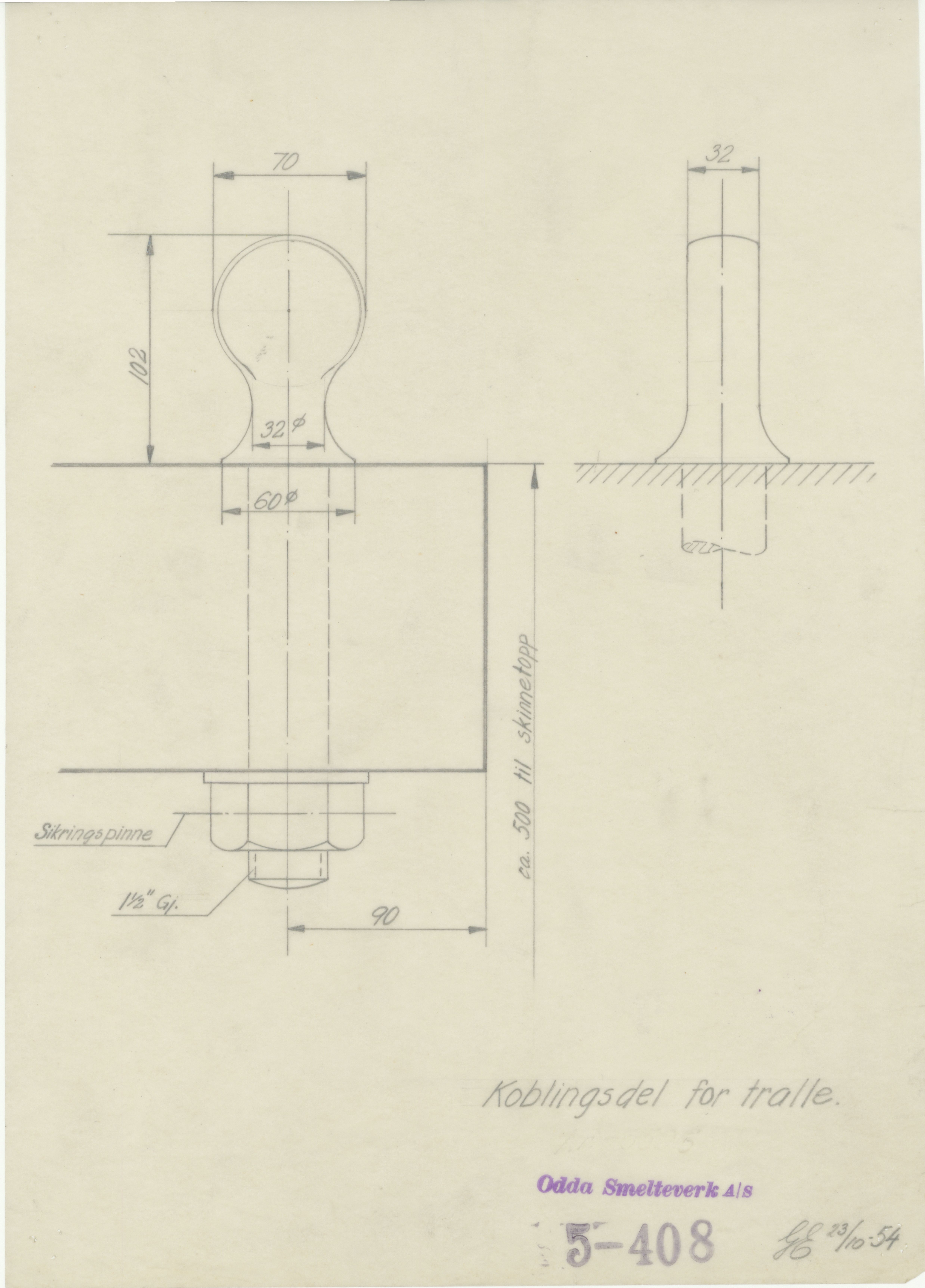 Odda smelteverk AS, KRAM/A-0157.1/T/Td/L0005: Gruppe 5. Transport, taubane, 1954-1994, p. 95