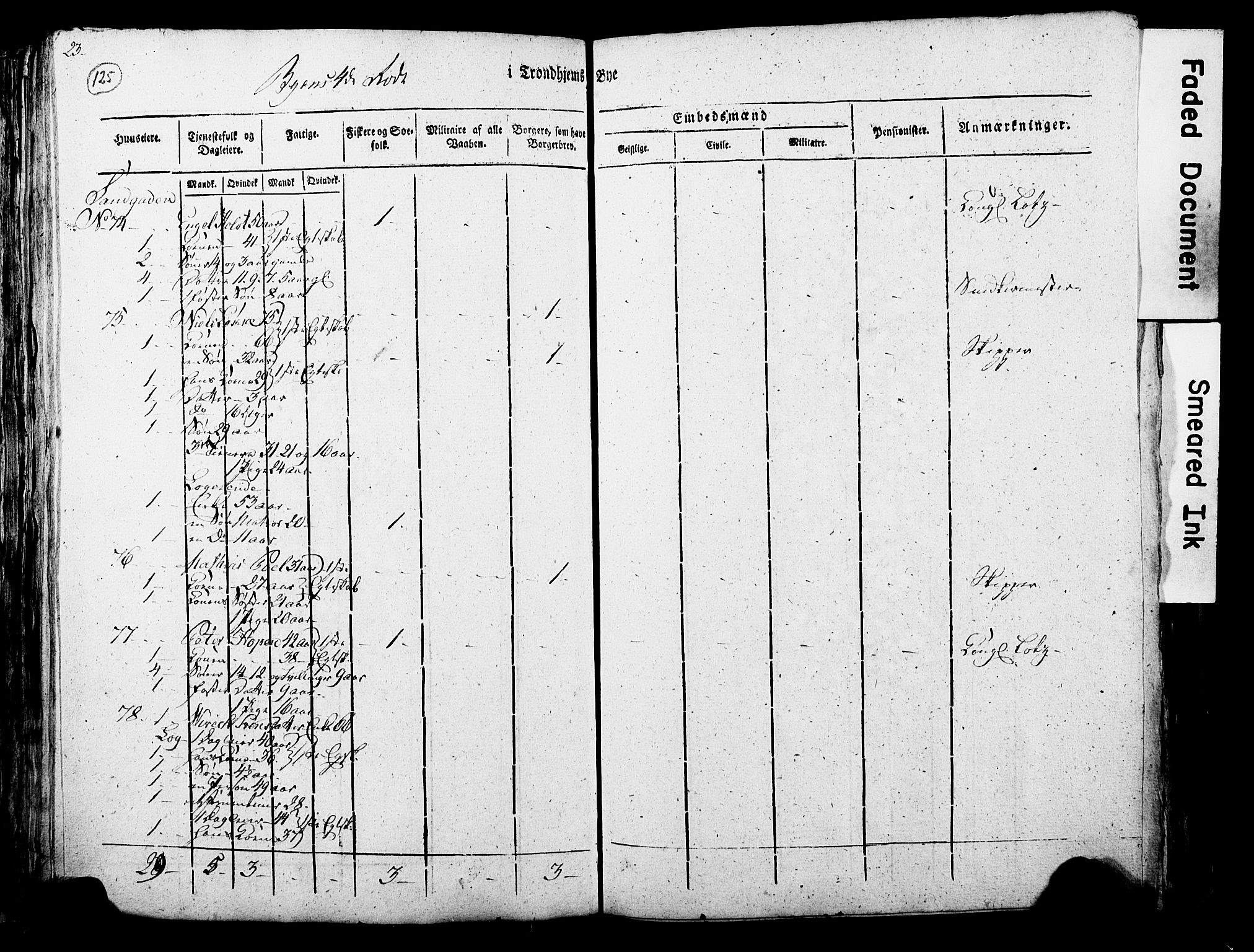 RA, Census 1815 for Trondheim, 1815, p. 124