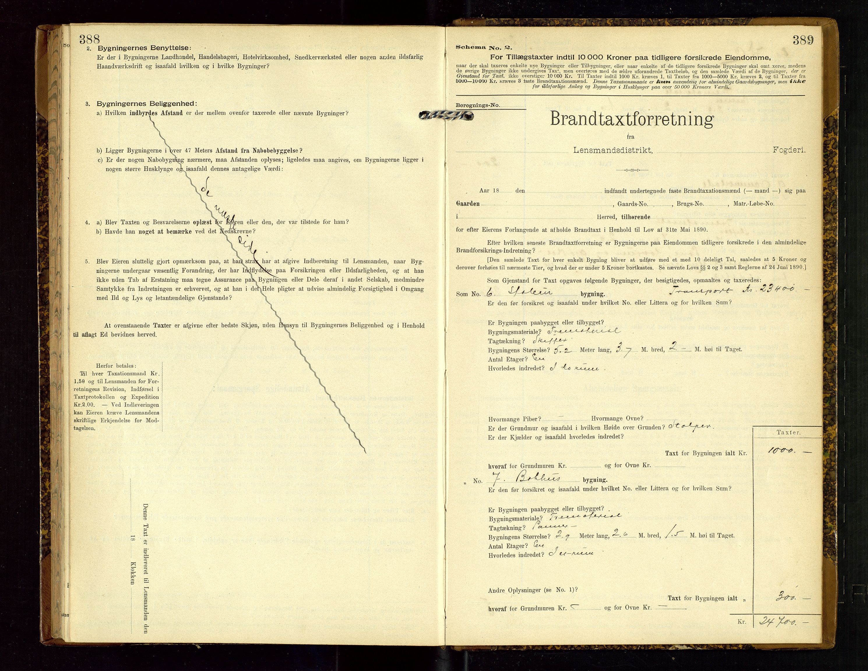 Hjelmeland lensmannskontor, AV/SAST-A-100439/Gob/L0002: "Brandtaxationsprotokol", 1904-1920, p. 388-389