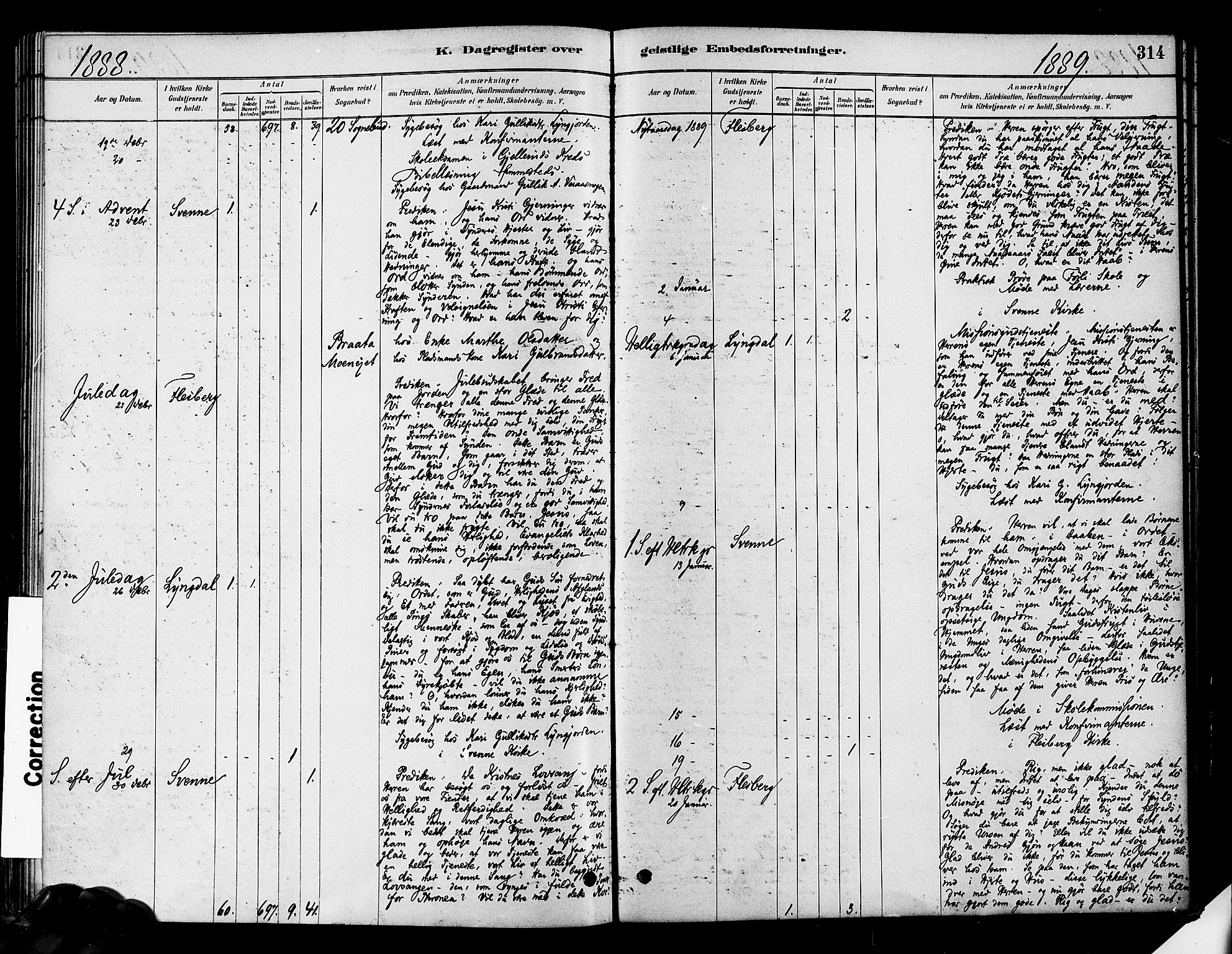 Flesberg kirkebøker, AV/SAKO-A-18/F/Fa/L0008: Parish register (official) no. I 8, 1879-1899, p. 314