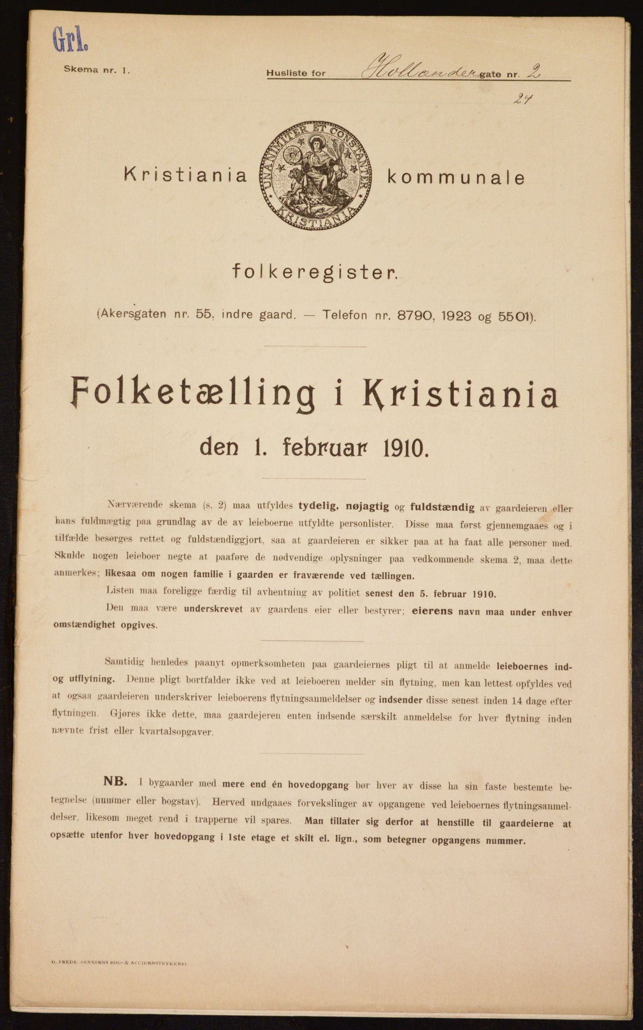 OBA, Municipal Census 1910 for Kristiania, 1910, p. 39862