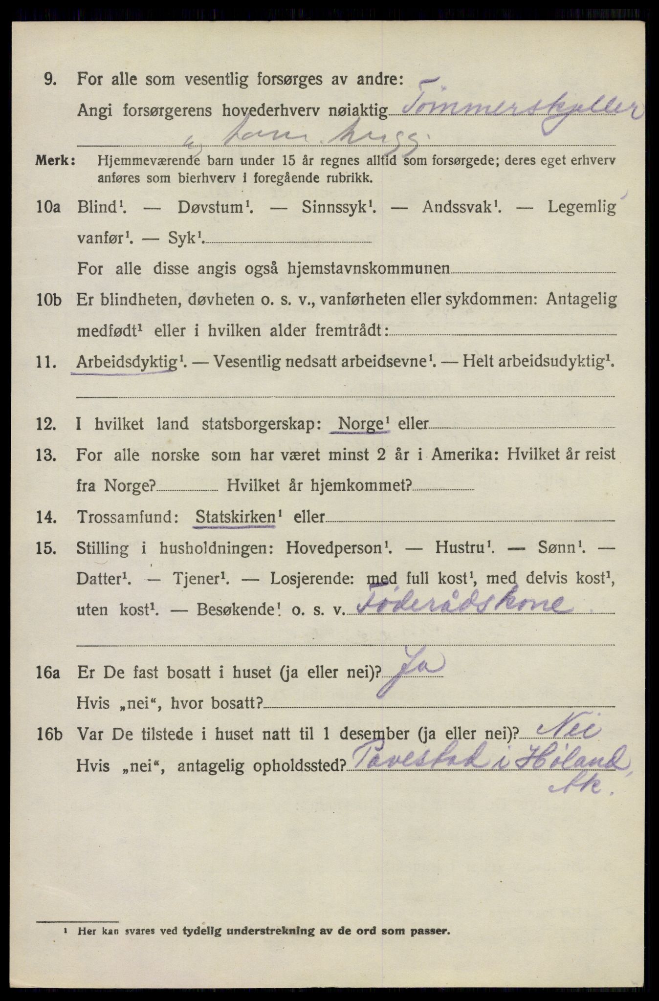 SAO, 1920 census for Høland, 1920, p. 10258