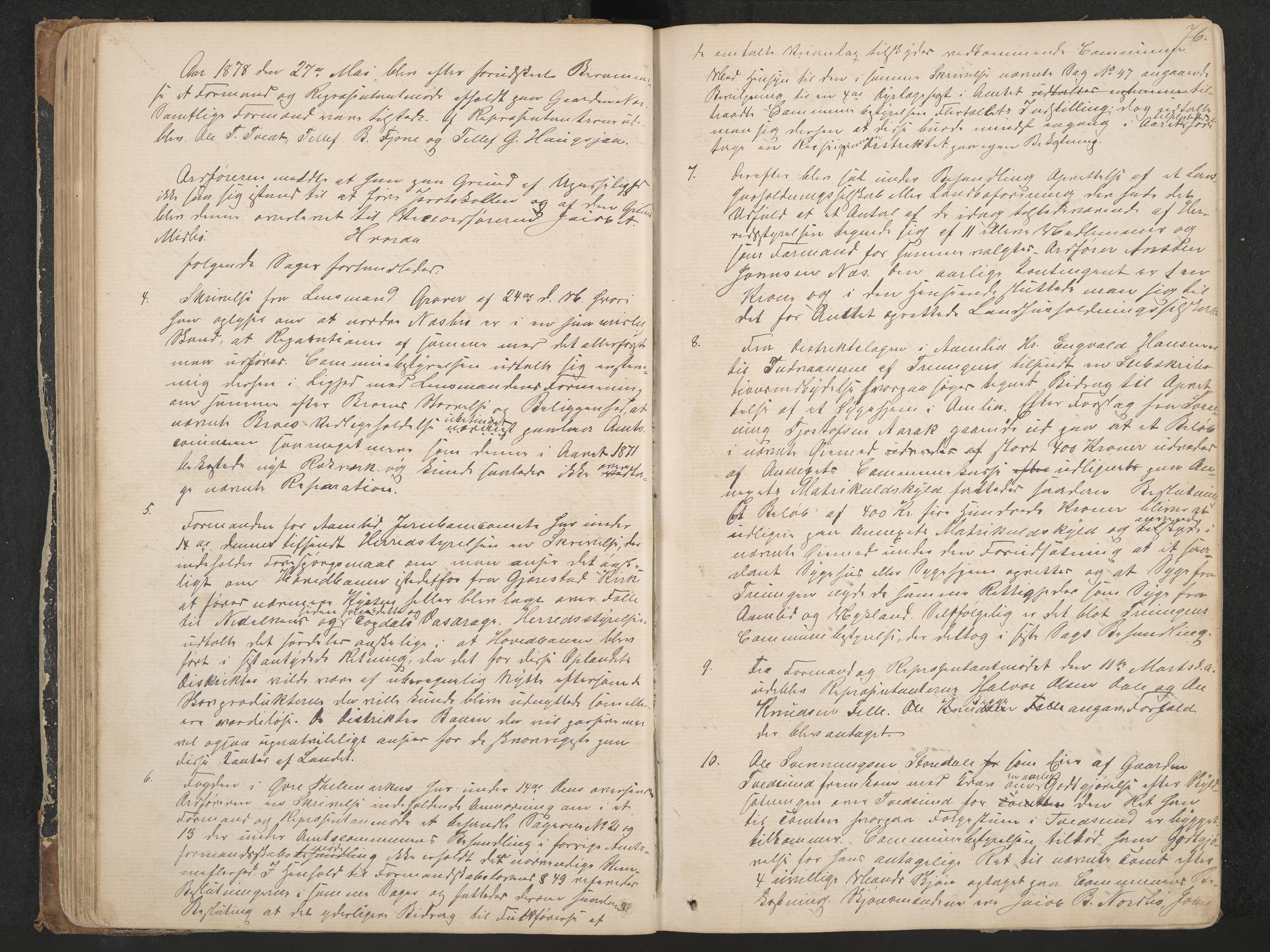 Nissedal formannskap og sentraladministrasjon, IKAK/0830021-1/A/L0002: Møtebok, 1870-1892, p. 76