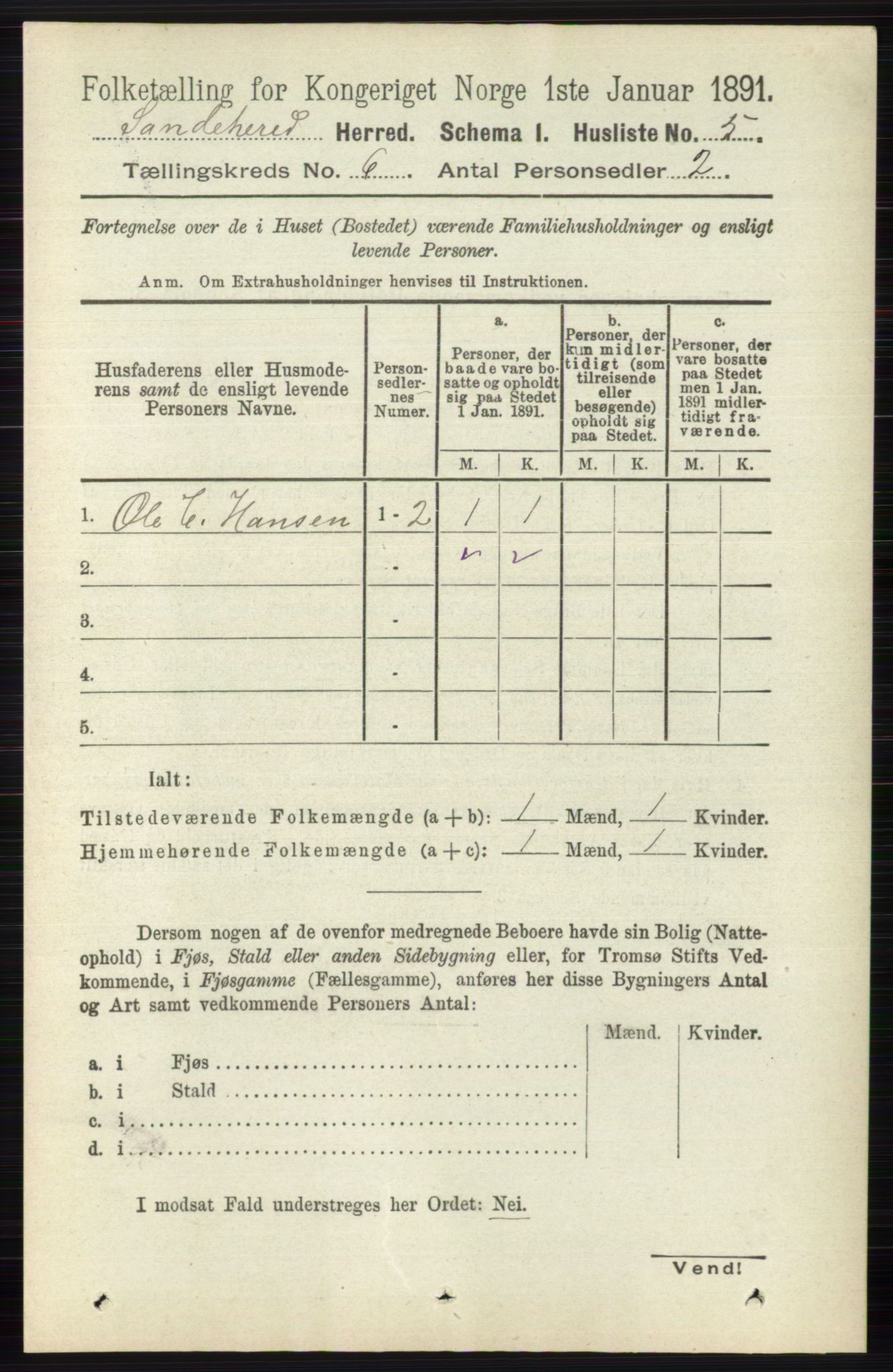 RA, 1891 census for 0724 Sandeherred, 1891, p. 3423