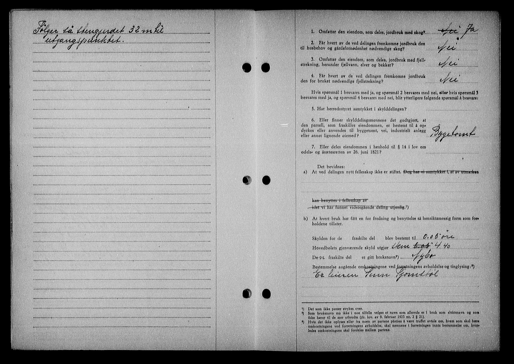 Nedenes sorenskriveri, AV/SAK-1221-0006/G/Gb/Gba/L0051: Mortgage book no. A-V, 1943-1944, Diary no: : 854/1943