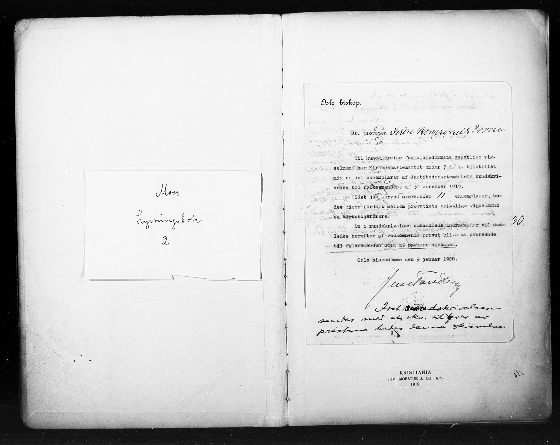 Moss prestekontor Kirkebøker, SAO/A-2003/H/Ha/L0002: Banns register no. 2, 1919-1930