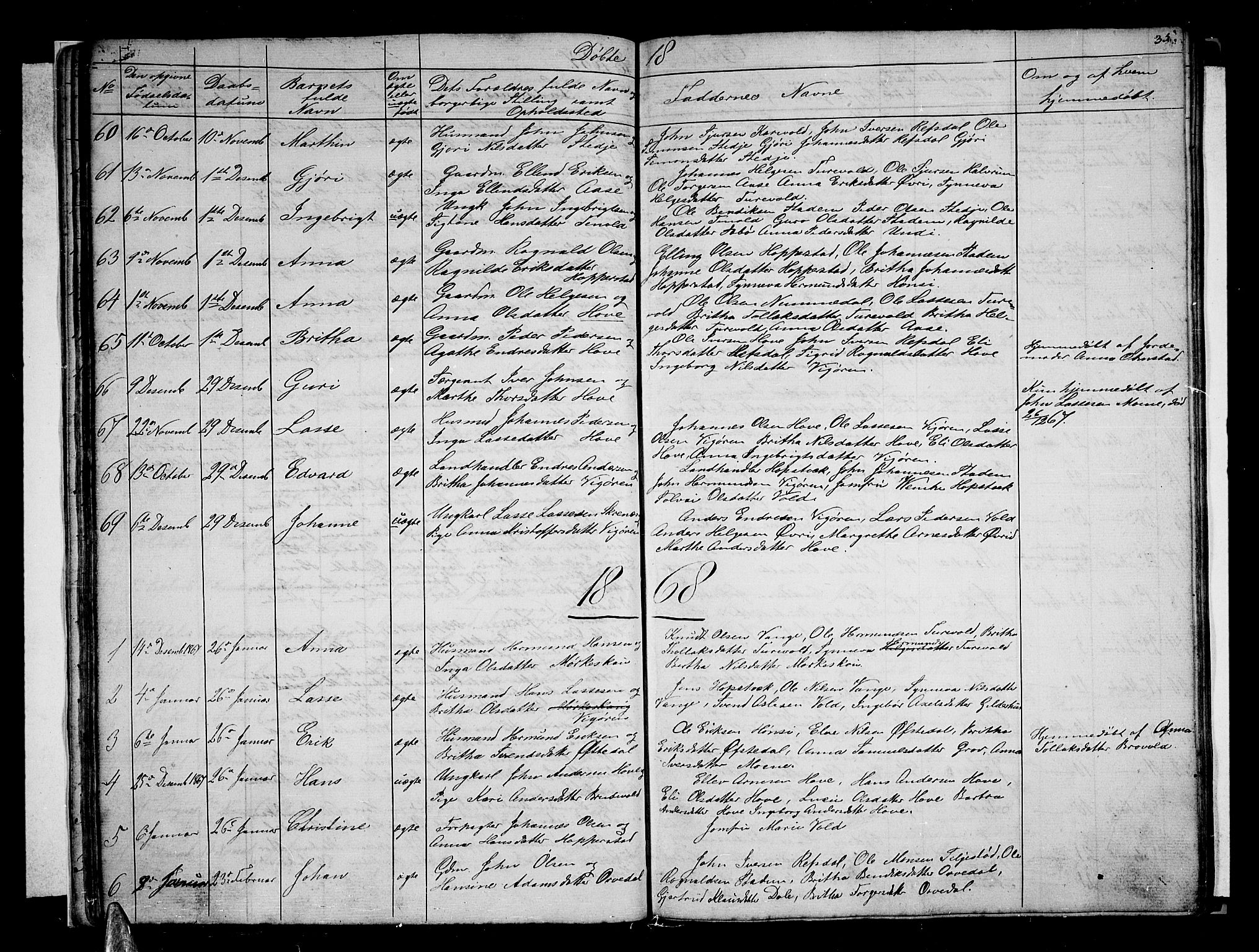 Vik sokneprestembete, AV/SAB-A-81501/H/Hab/Haba/L0002: Parish register (copy) no. A 2, 1856-1877, p. 35