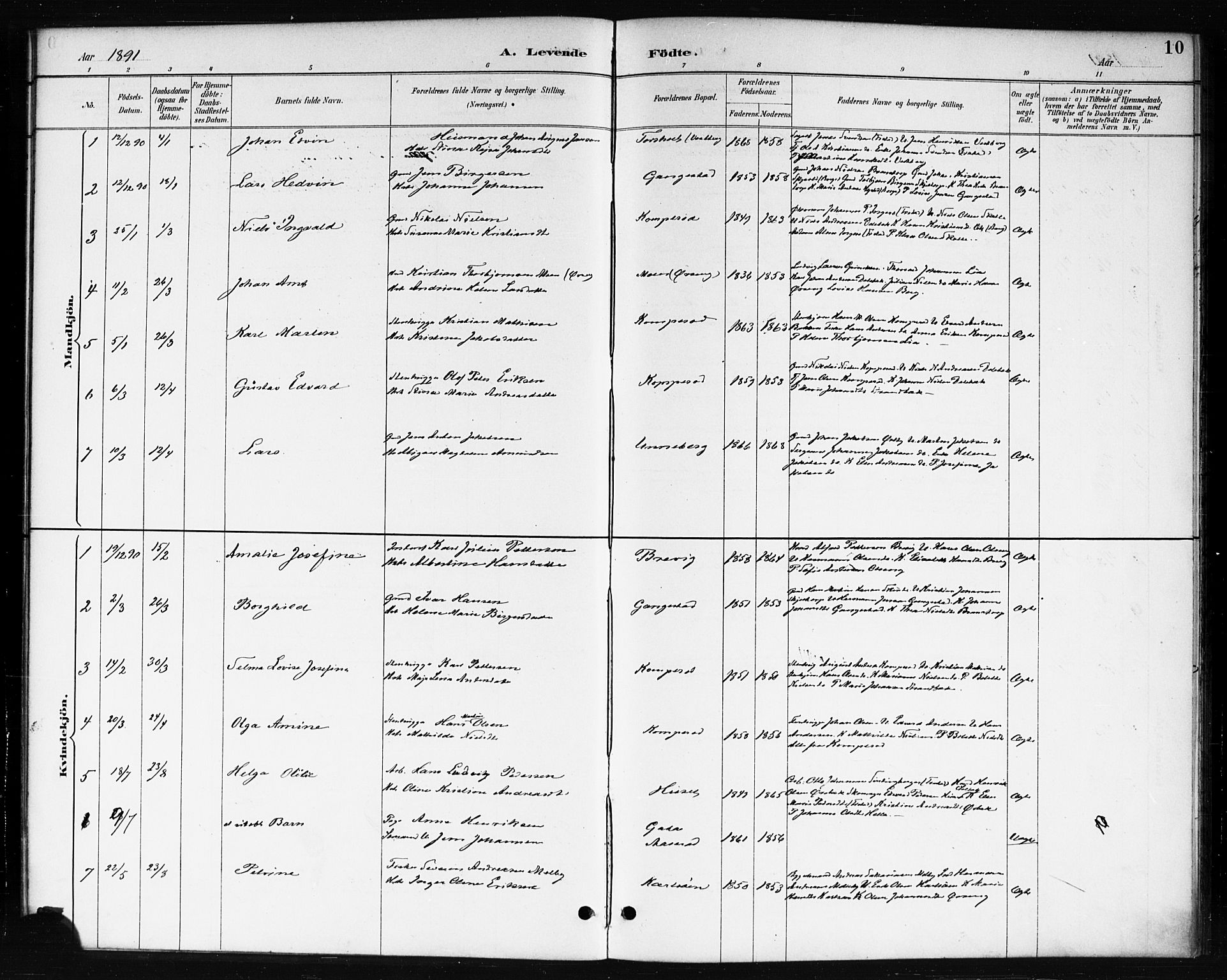 Skjeberg prestekontor Kirkebøker, AV/SAO-A-10923/F/Fb/L0001: Parish register (official) no. II 1, 1886-1894, p. 10