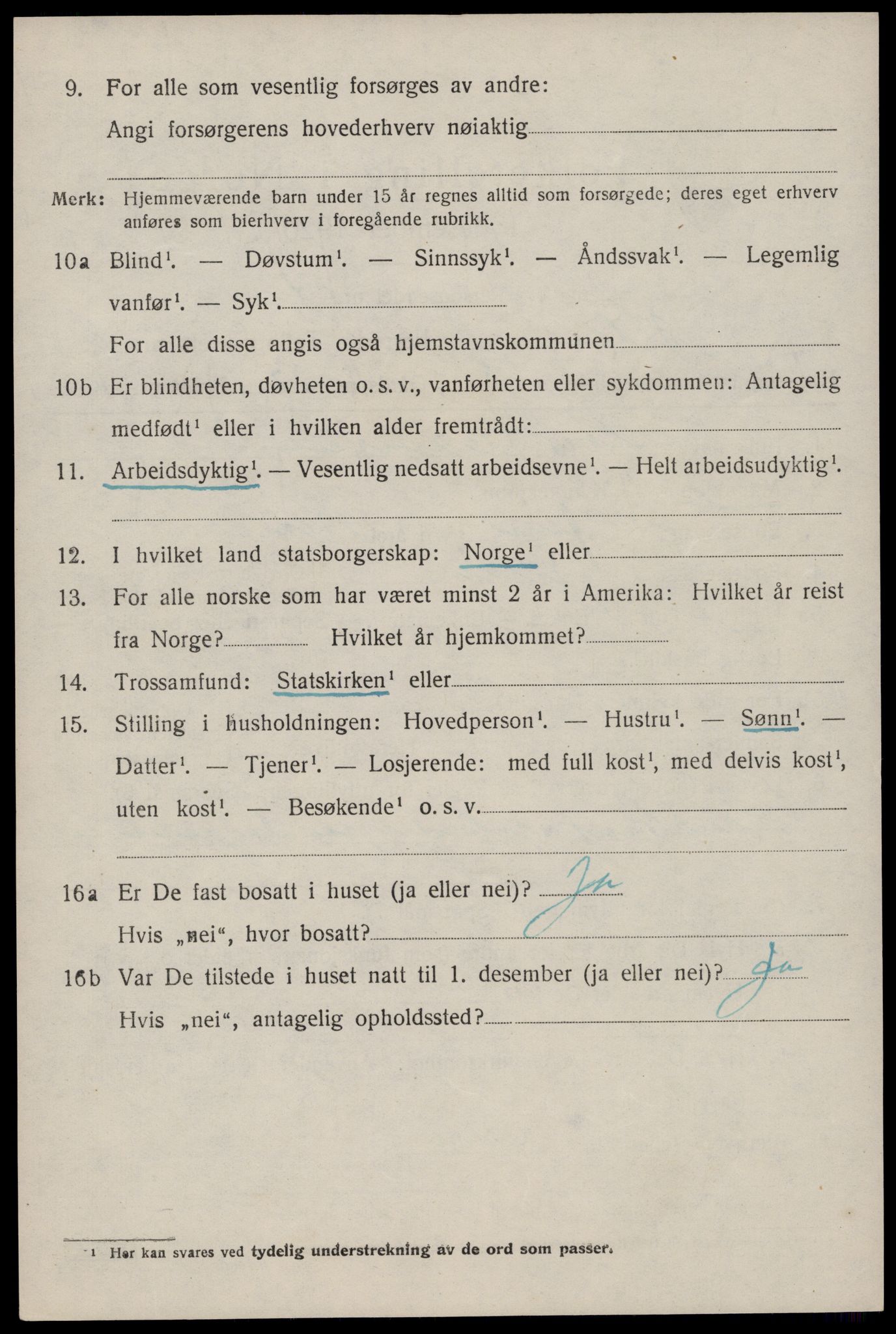 SAST, 1920 census for Jelsa, 1920, p. 2283