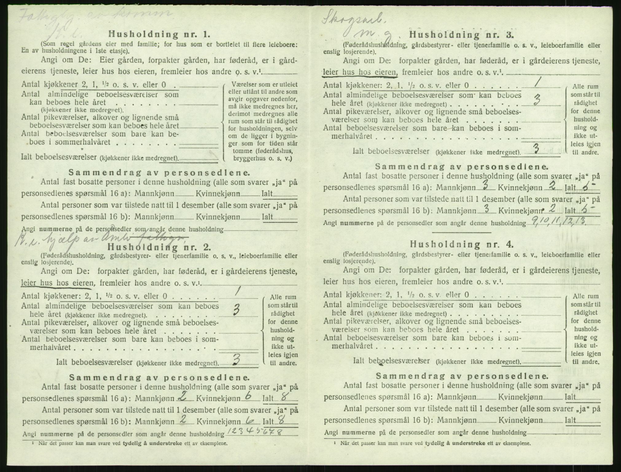 SAK, 1920 census for Åmli, 1920, p. 358