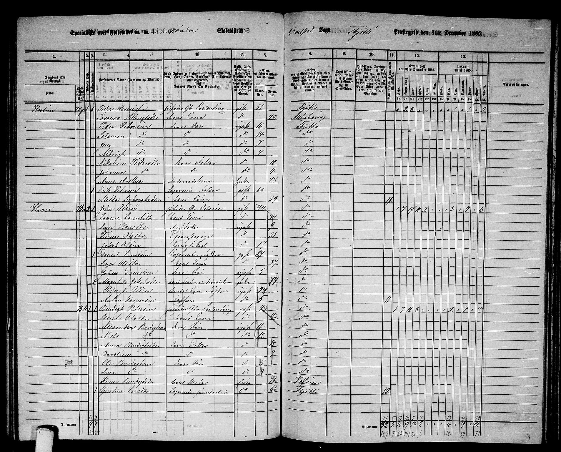 RA, 1865 census for Tjøtta, 1865, p. 107