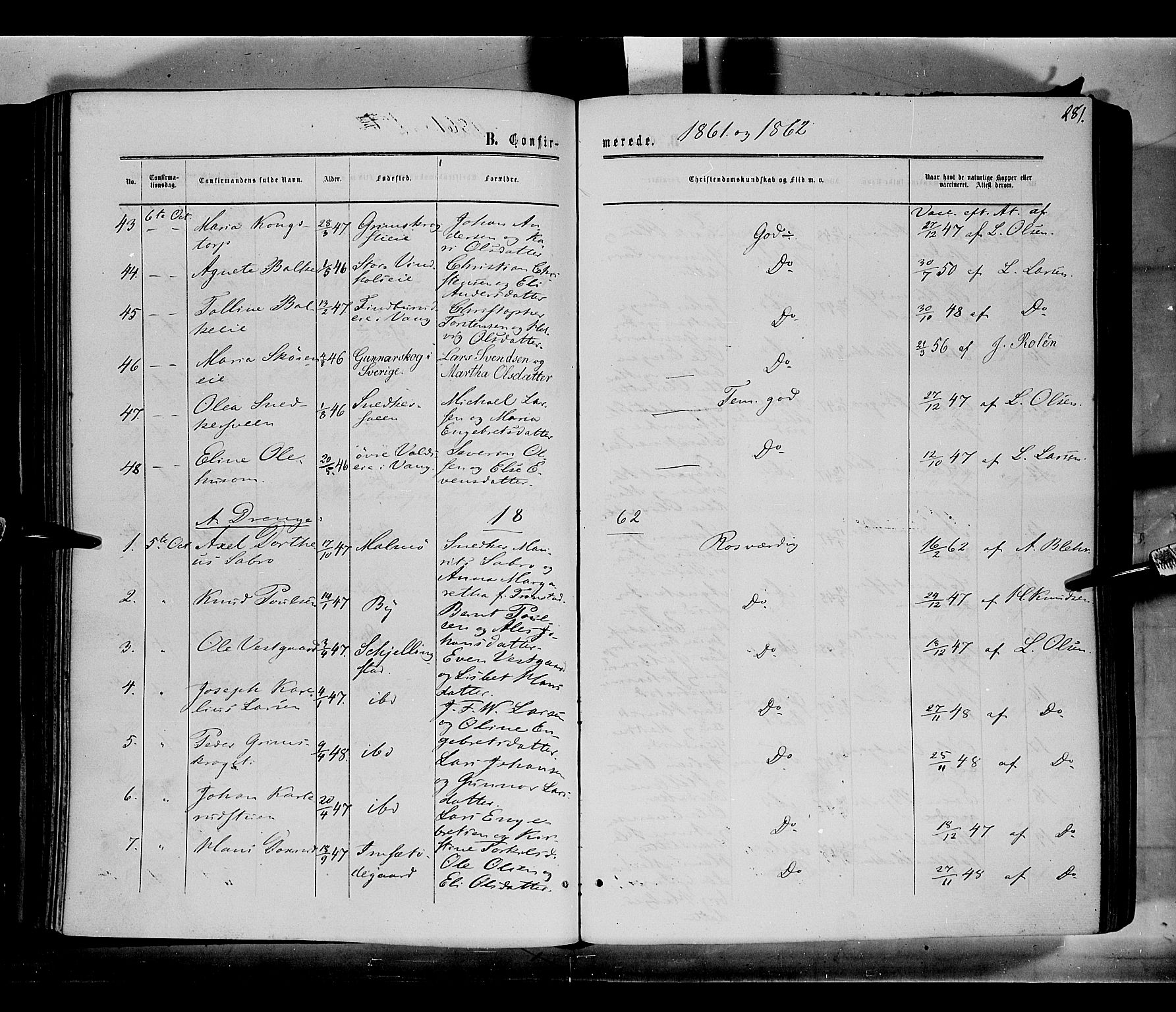 Løten prestekontor, AV/SAH-PREST-022/K/Ka/L0008: Parish register (official) no. 8, 1860-1877, p. 281