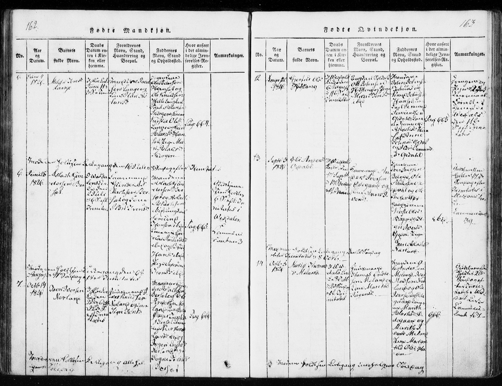 Ministerialprotokoller, klokkerbøker og fødselsregistre - Møre og Romsdal, AV/SAT-A-1454/551/L0623: Parish register (official) no. 551A03, 1818-1831, p. 162-163