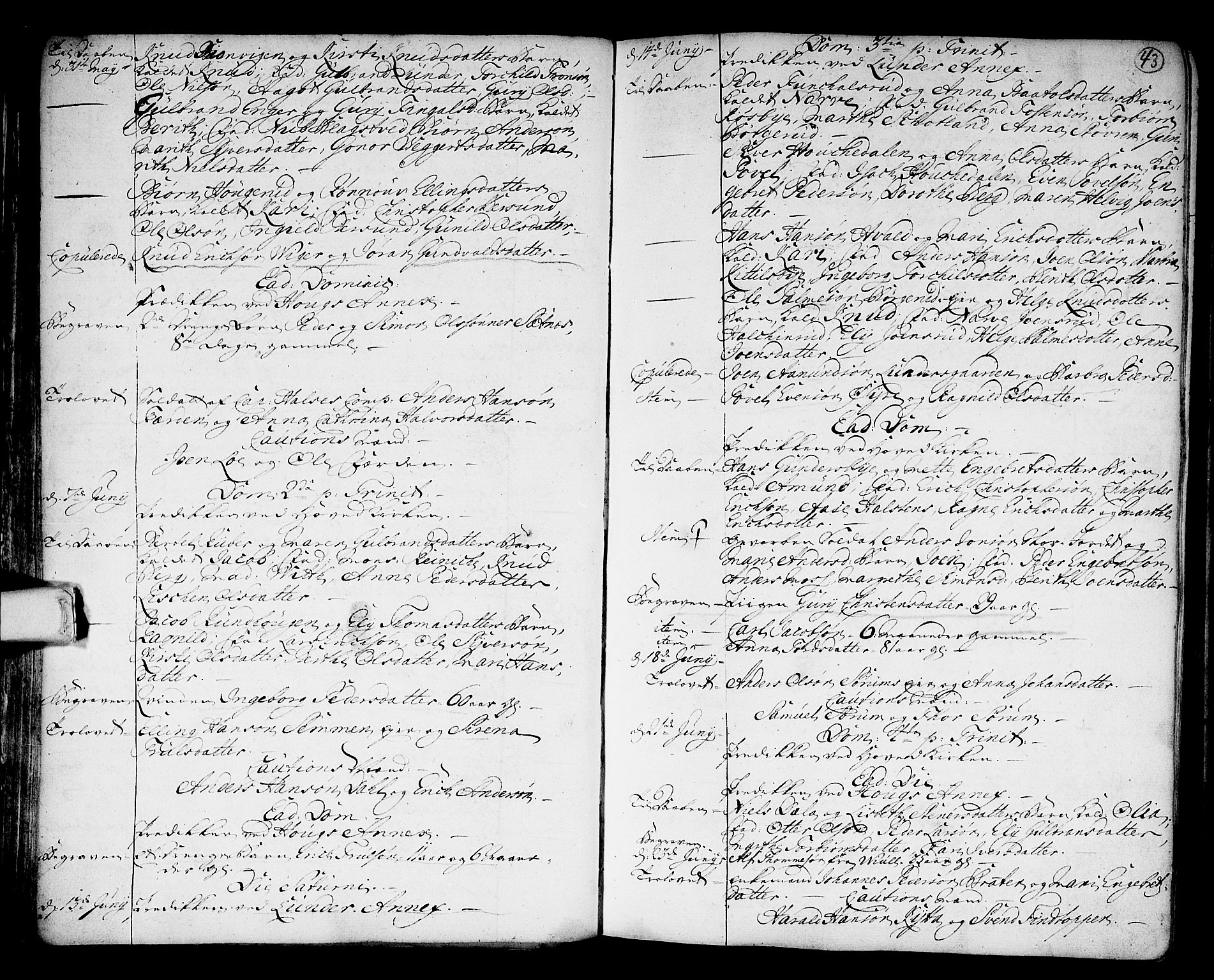 Norderhov kirkebøker, AV/SAKO-A-237/F/Fa/L0003a: Parish register (official) no. 3, 1740-1757, p. 43