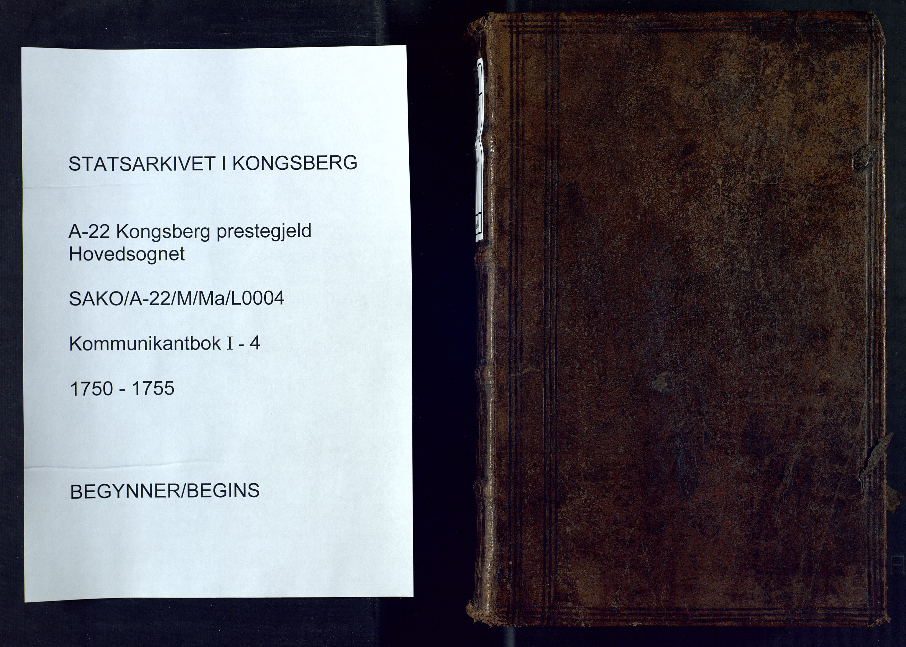 Kongsberg kirkebøker, SAKO/A-22/M/Ma/L0004: Communicants register no. 4, 1750-1755