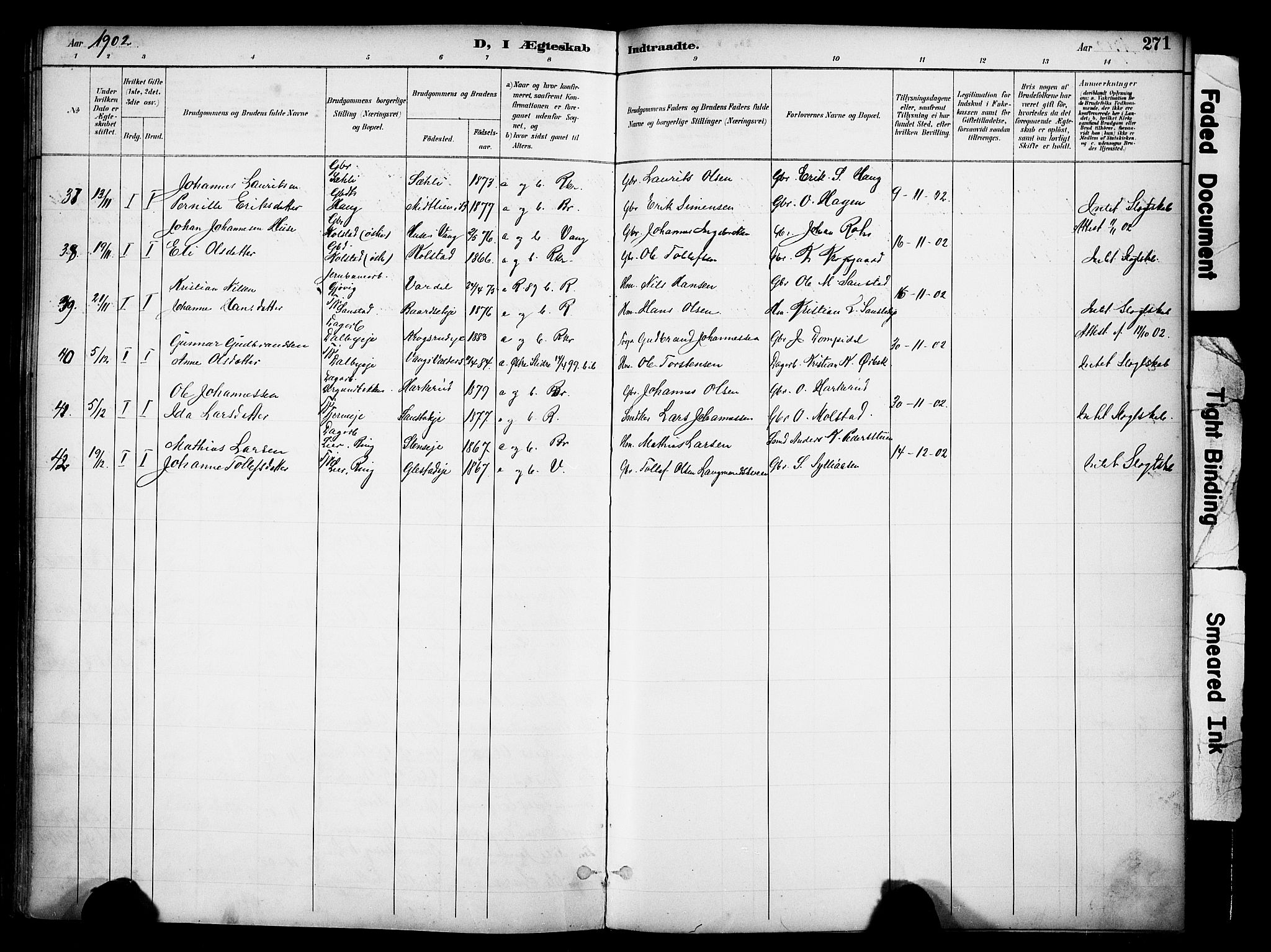 Ringsaker prestekontor, SAH/PREST-014/K/Ka/L0017: Parish register (official) no. 17, 1891-1902, p. 271