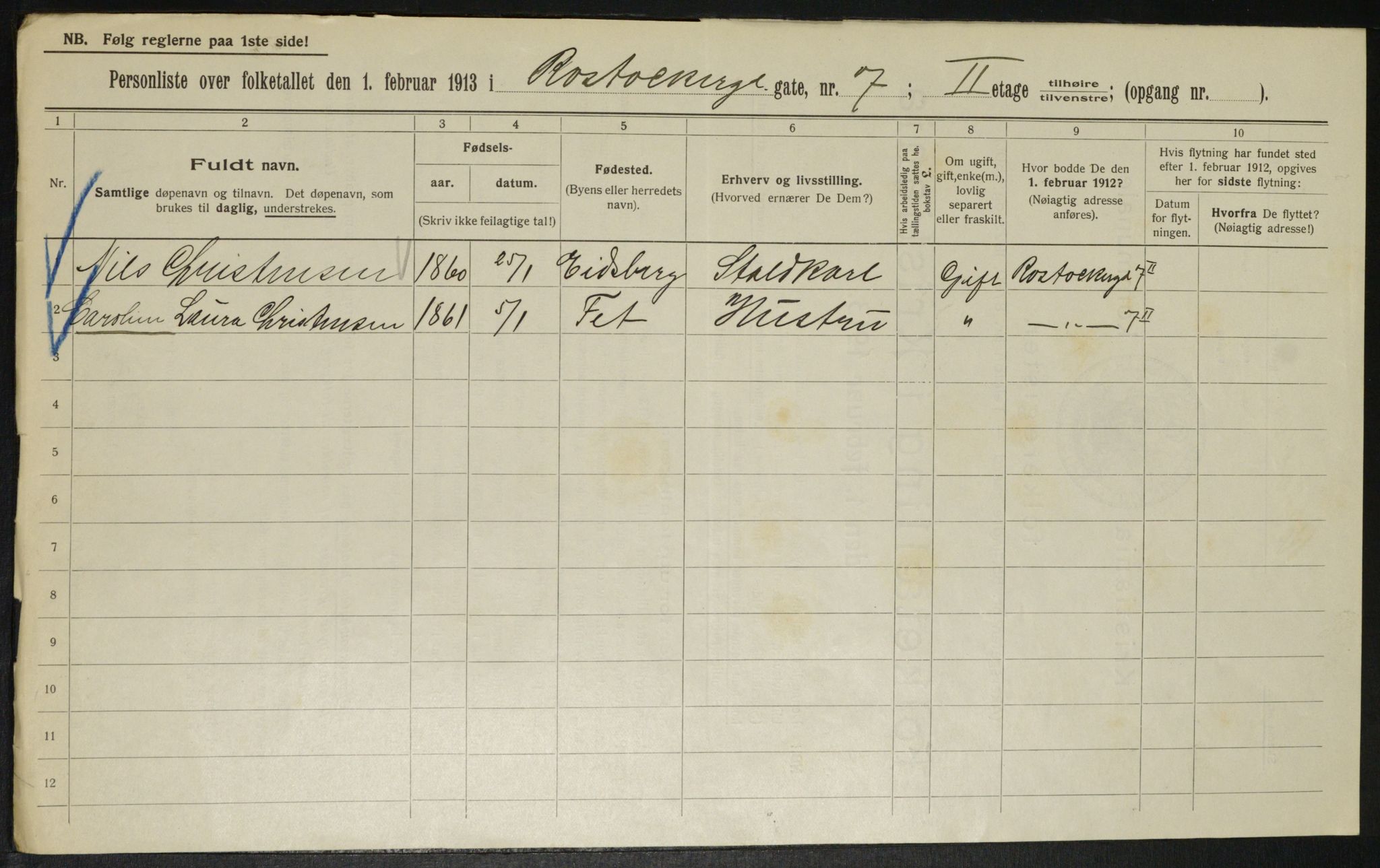 OBA, Municipal Census 1913 for Kristiania, 1913, p. 84488