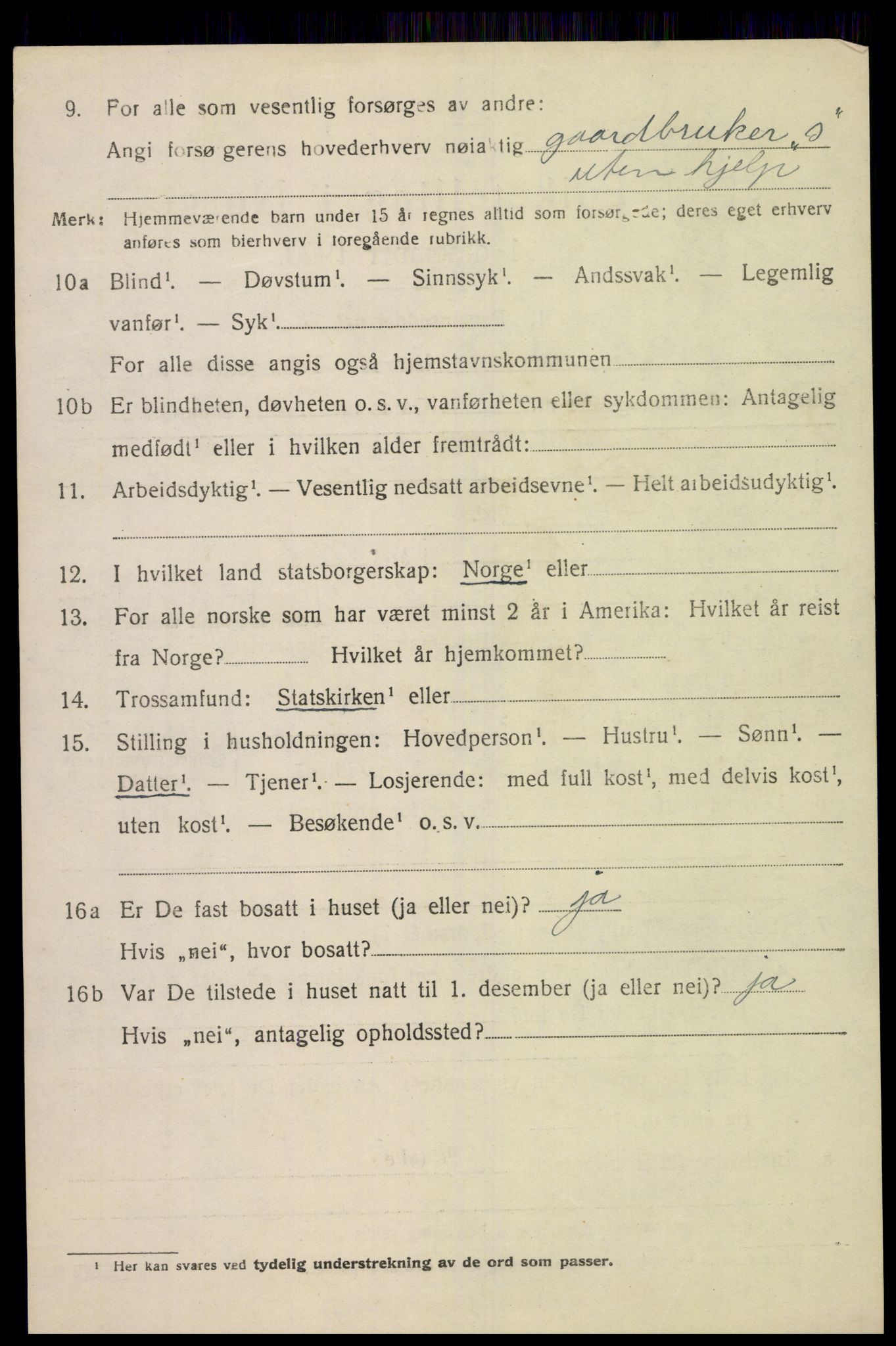 SAK, 1920 census for Sør-Audnedal, 1920, p. 5734