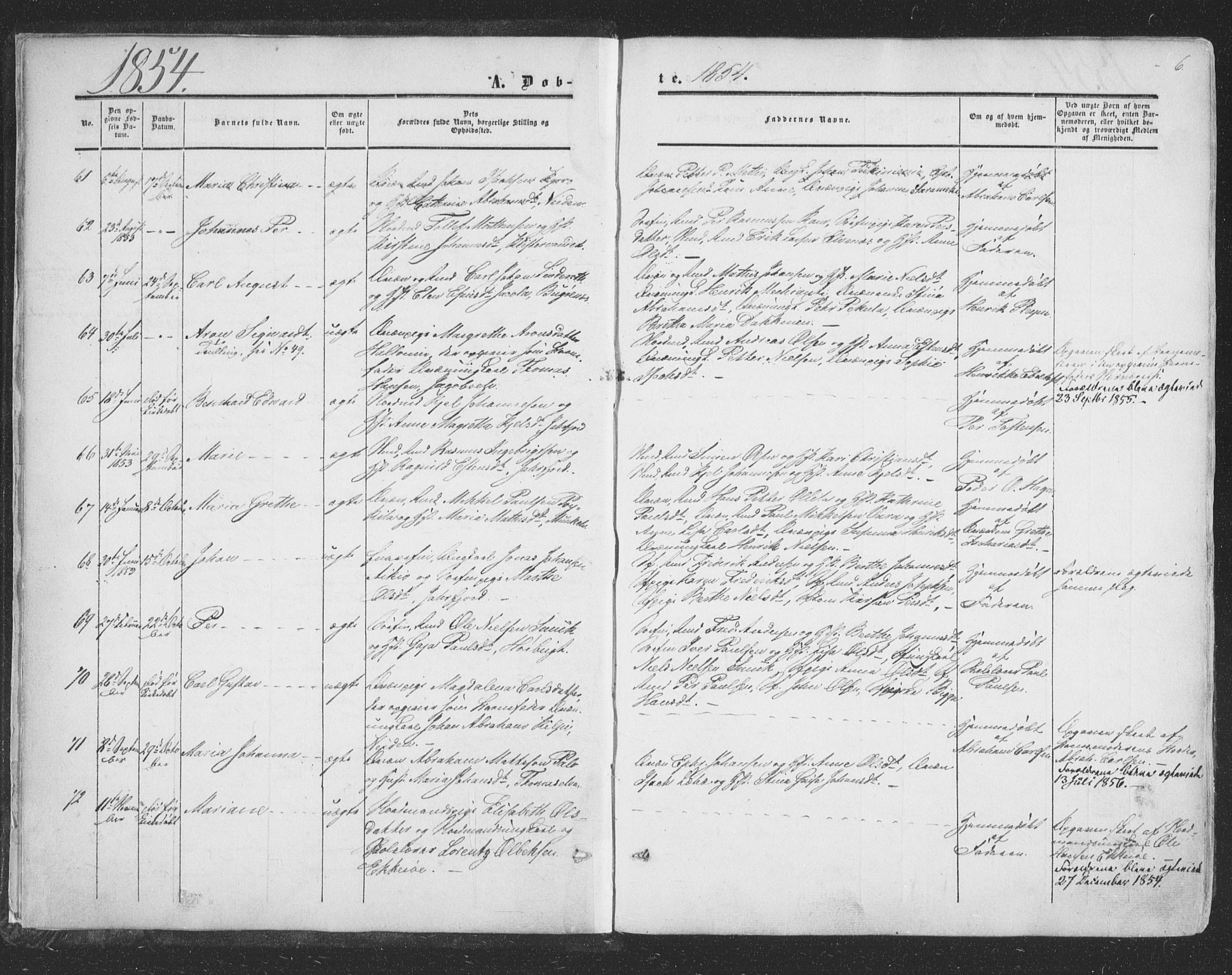 Vadsø sokneprestkontor, SATØ/S-1325/H/Ha/L0004kirke: Parish register (official) no. 4, 1854-1880, p. 6
