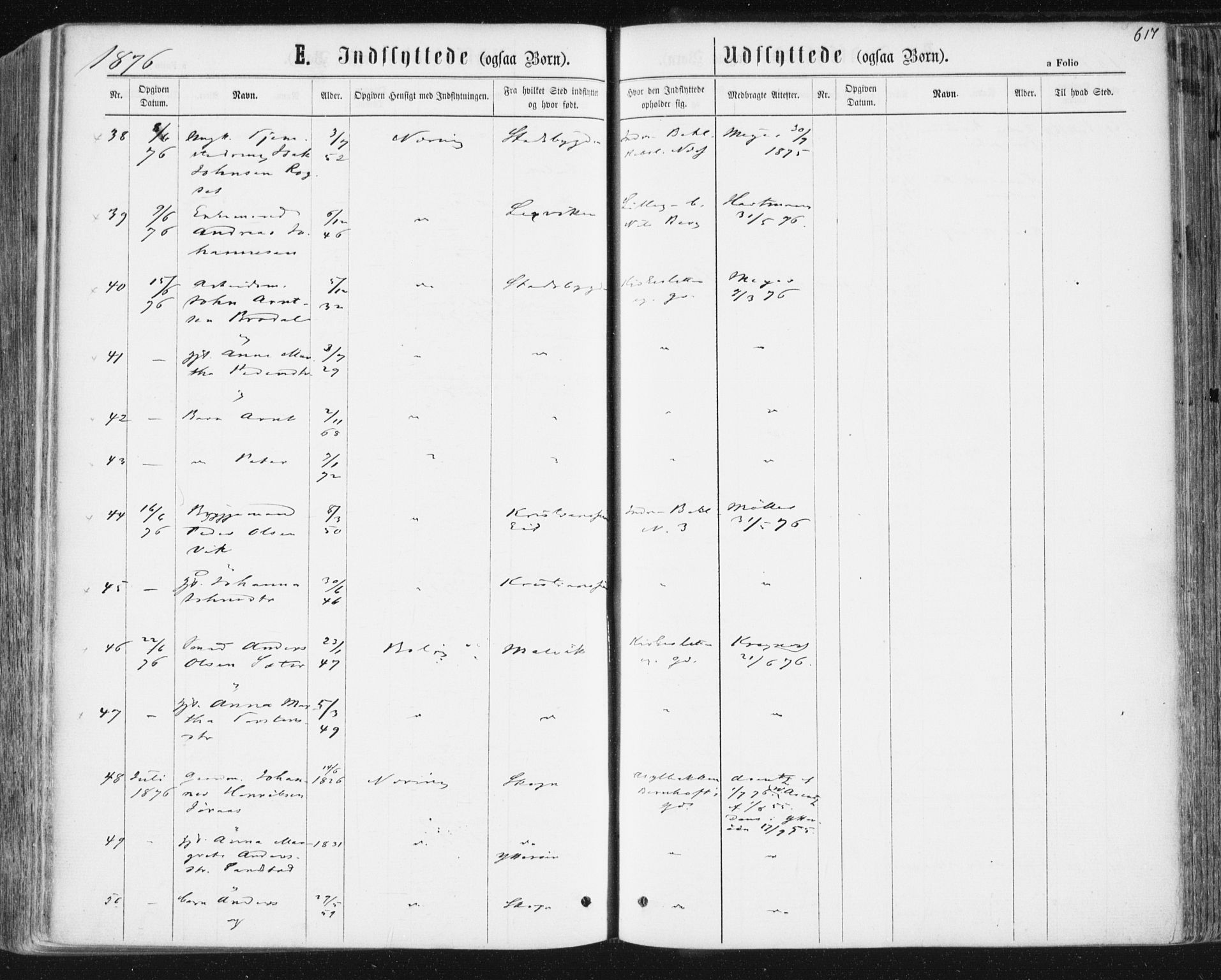 Ministerialprotokoller, klokkerbøker og fødselsregistre - Sør-Trøndelag, AV/SAT-A-1456/604/L0186: Parish register (official) no. 604A07, 1866-1877, p. 617