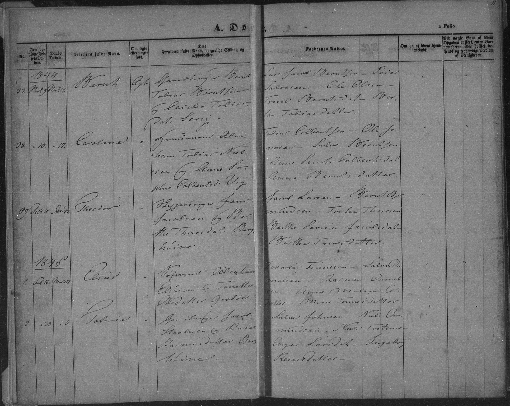 Herad sokneprestkontor, SAK/1111-0018/F/Fa/Fab/L0003: Parish register (official) no. A 3, 1844-1853, p. 11