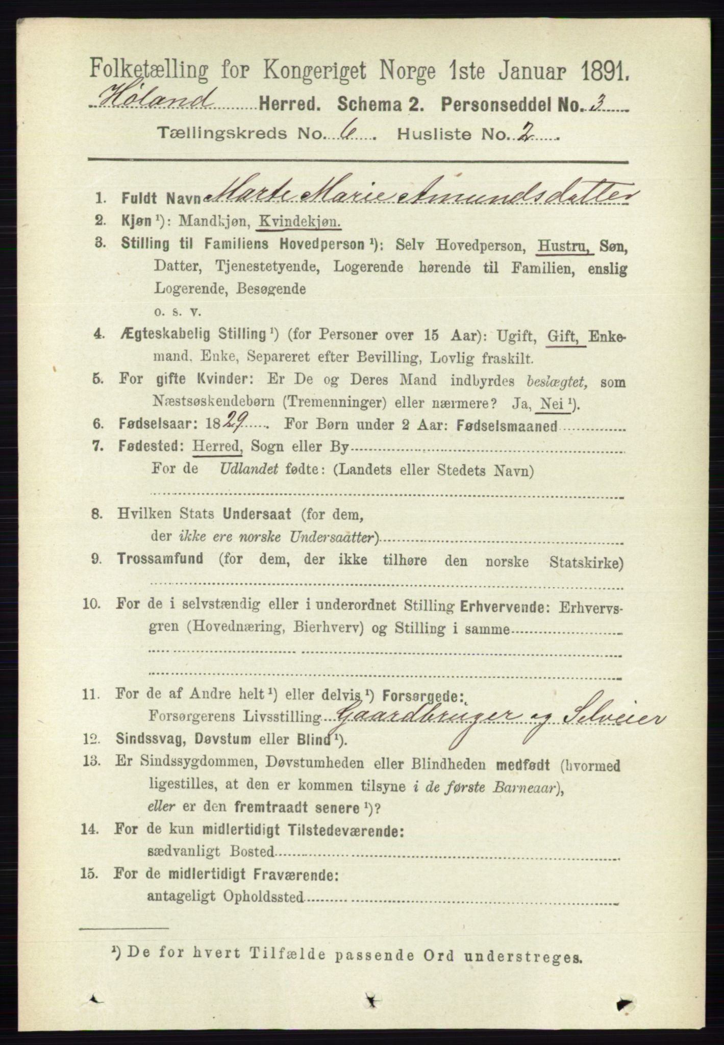 RA, 1891 census for 0221 Høland, 1891, p. 4348