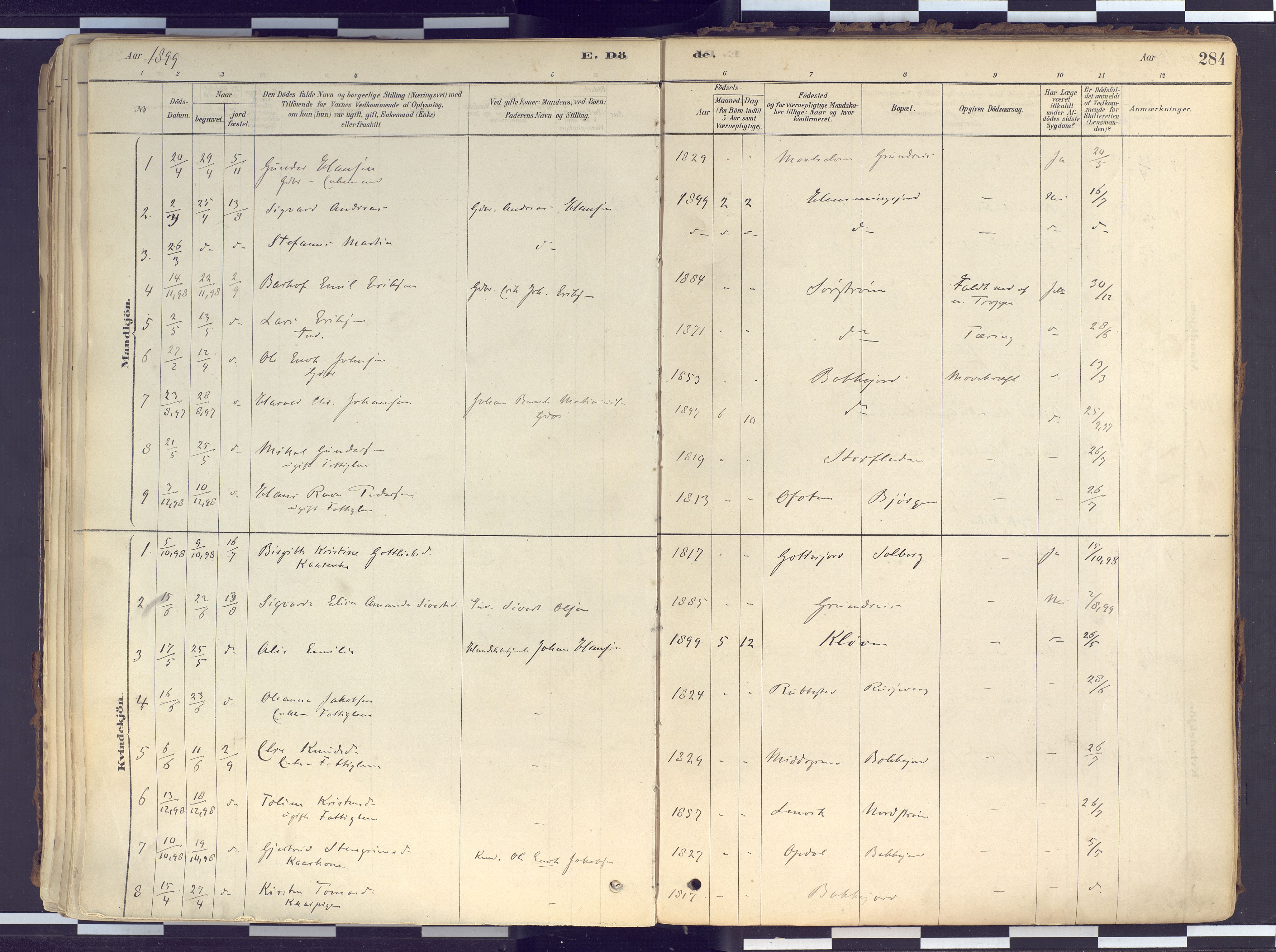 Tranøy sokneprestkontor, SATØ/S-1313/I/Ia/Iaa/L0010kirke: Parish register (official) no. 10, 1878-1904, p. 284