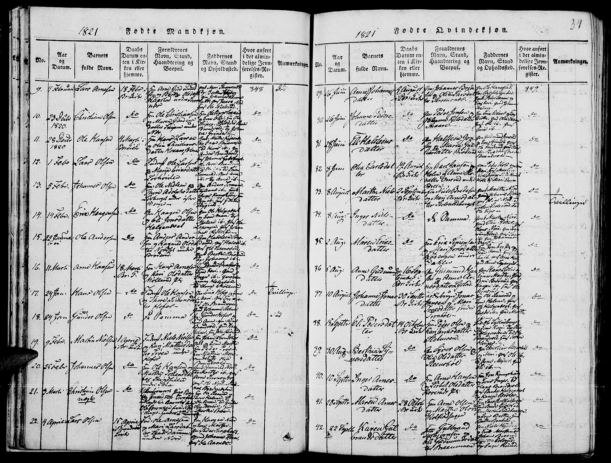 Grue prestekontor, AV/SAH-PREST-036/H/Ha/Hab/L0001: Parish register (copy) no. 1, 1814-1841, p. 34