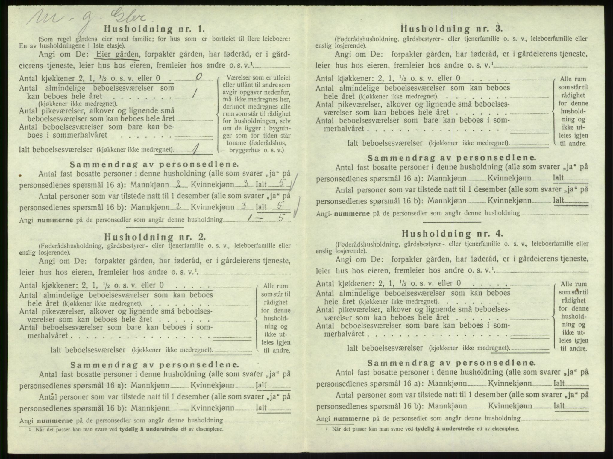 SAB, 1920 census for Hyllestad, 1920, p. 754