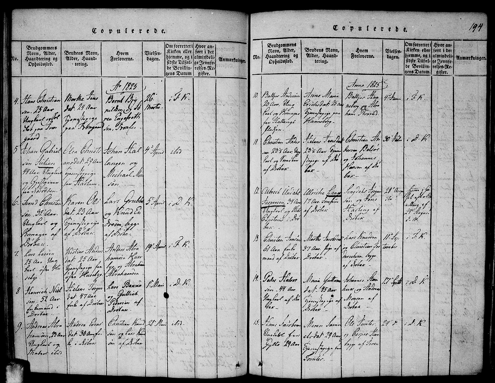 Drøbak prestekontor Kirkebøker, AV/SAO-A-10142a/F/Fa/L0001: Parish register (official) no. I 1, 1816-1842, p. 194