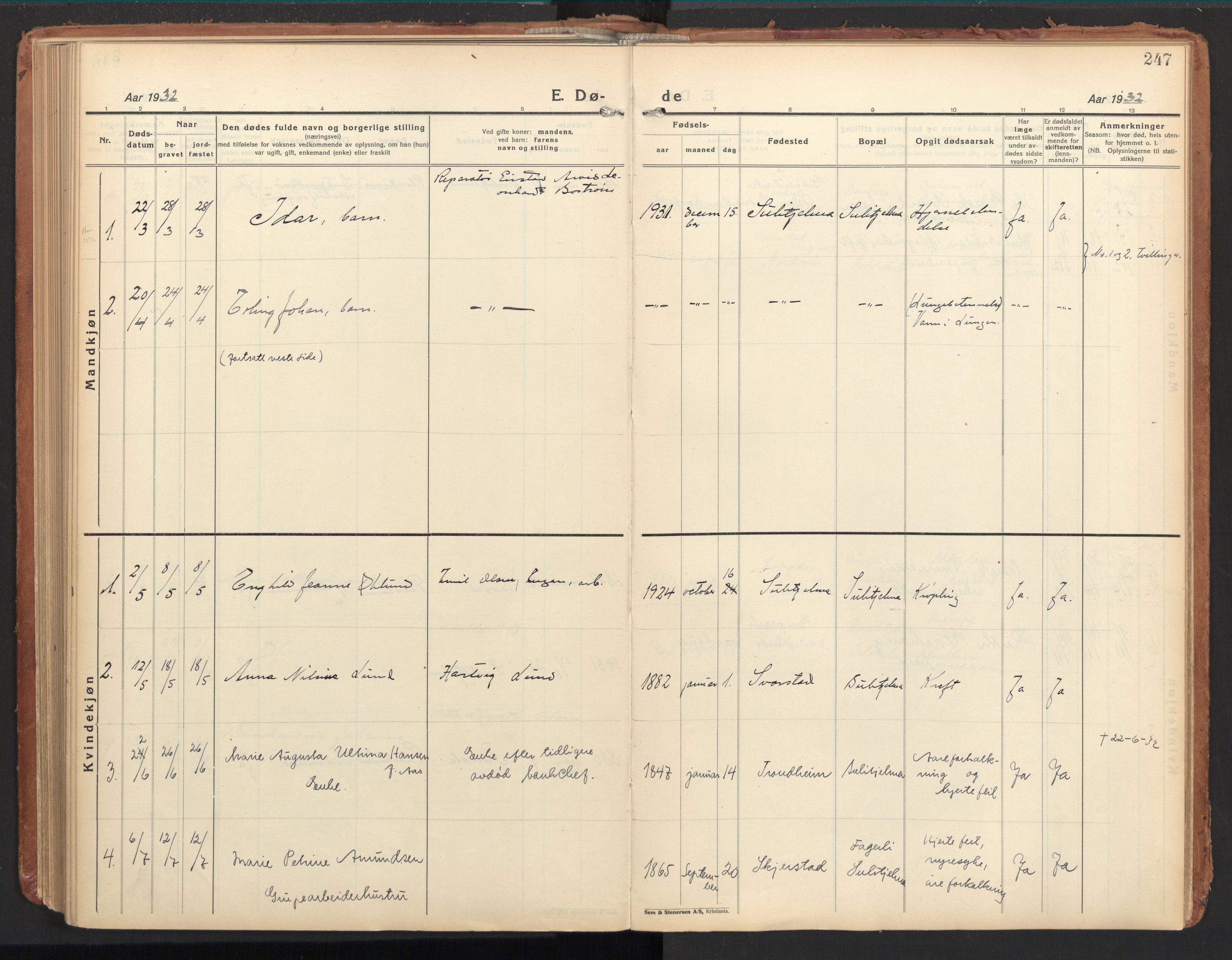 Ministerialprotokoller, klokkerbøker og fødselsregistre - Nordland, SAT/A-1459/850/L0716: Curate's parish register no. 850B06, 1924-1938, p. 247