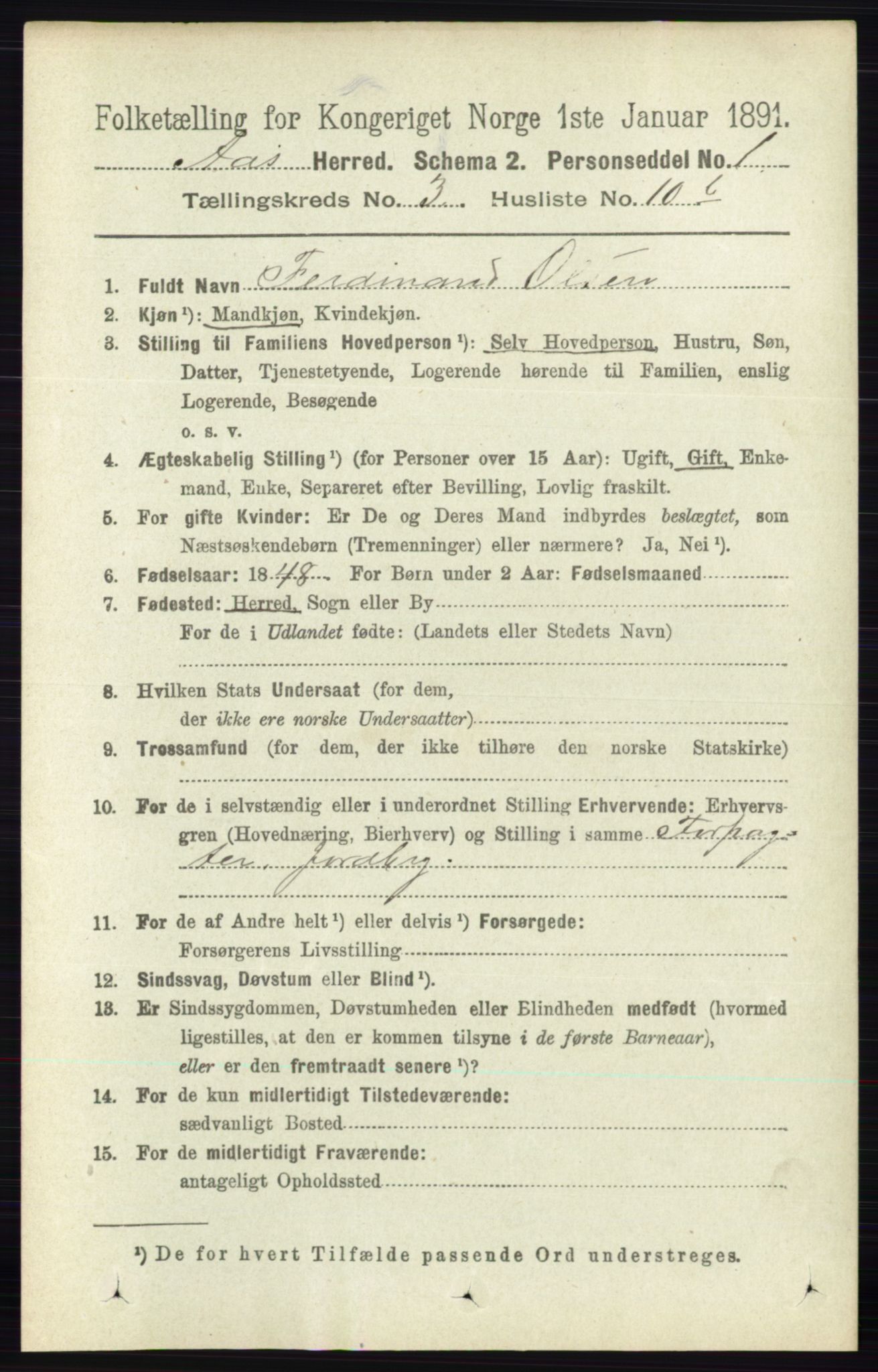 RA, 1891 census for 0214 Ås, 1891, p. 2796