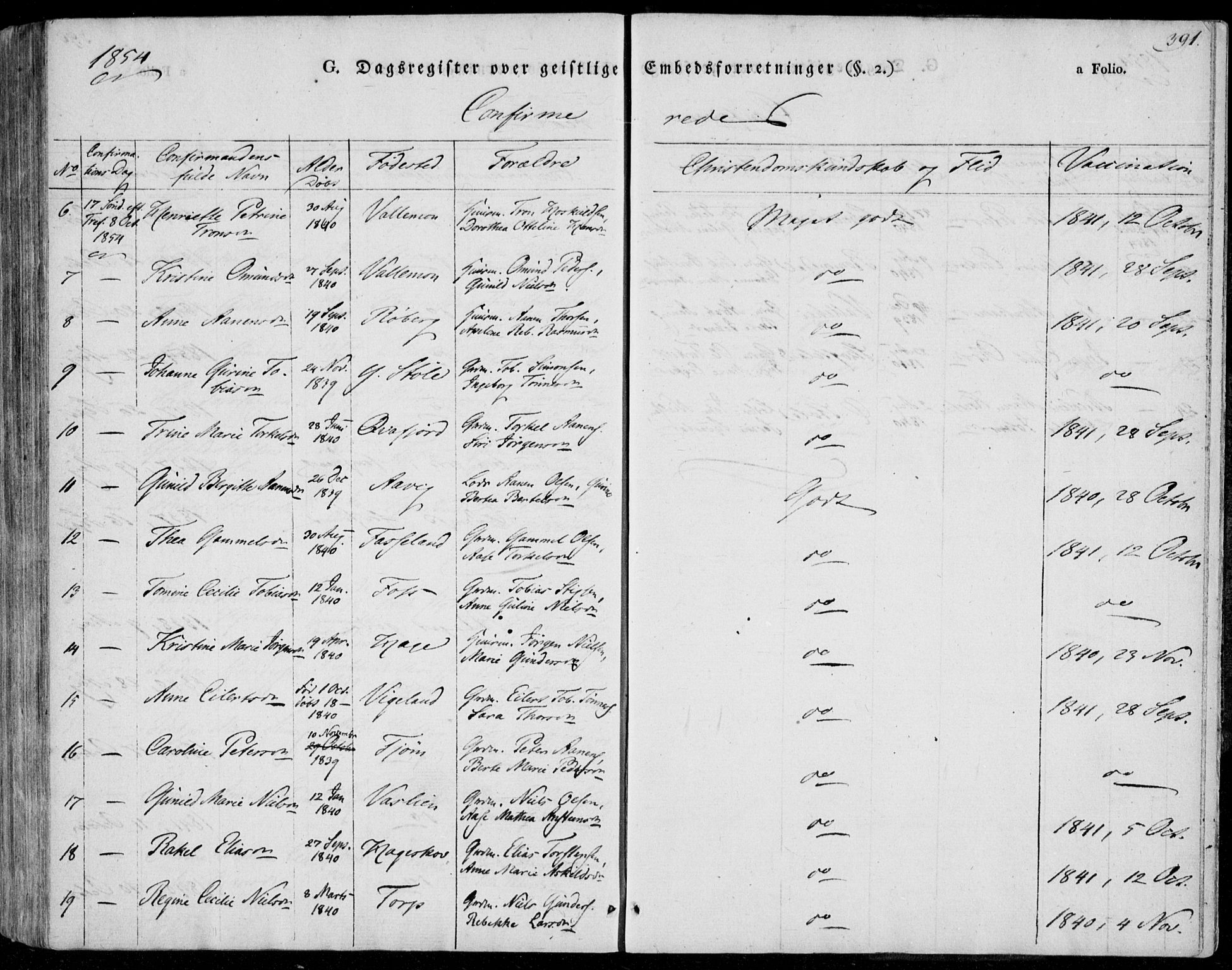 Sør-Audnedal sokneprestkontor, AV/SAK-1111-0039/F/Fa/Fab/L0006: Parish register (official) no. A 6, 1829-1855, p. 391