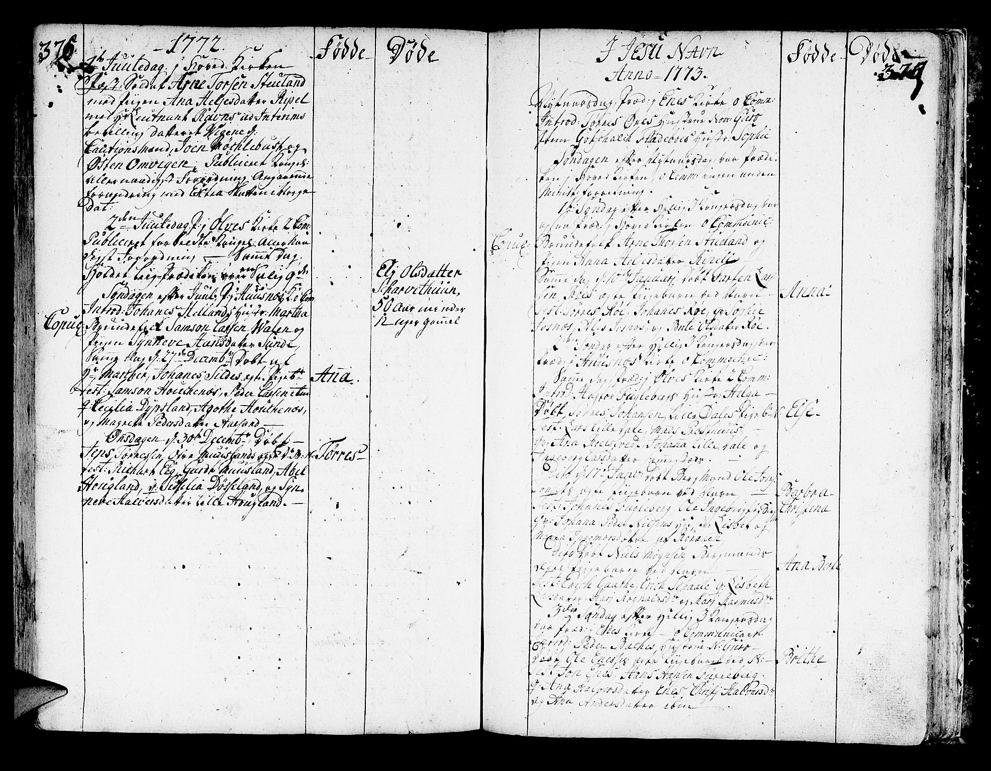 Kvinnherad sokneprestembete, SAB/A-76401/H/Haa: Parish register (official) no. A 3, 1754-1777, p. 376-377