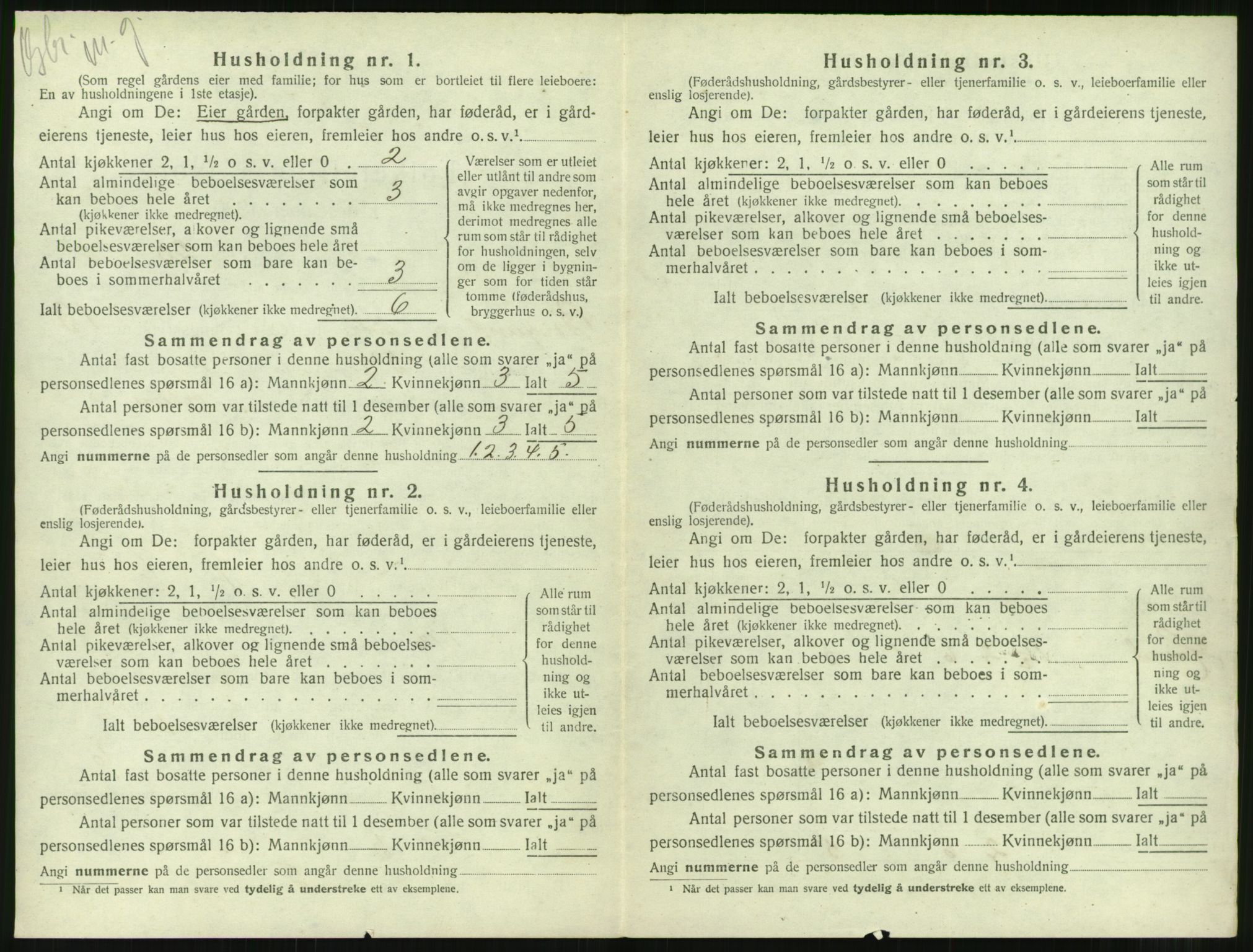 SAT, 1920 census for Borgund, 1920, p. 1289