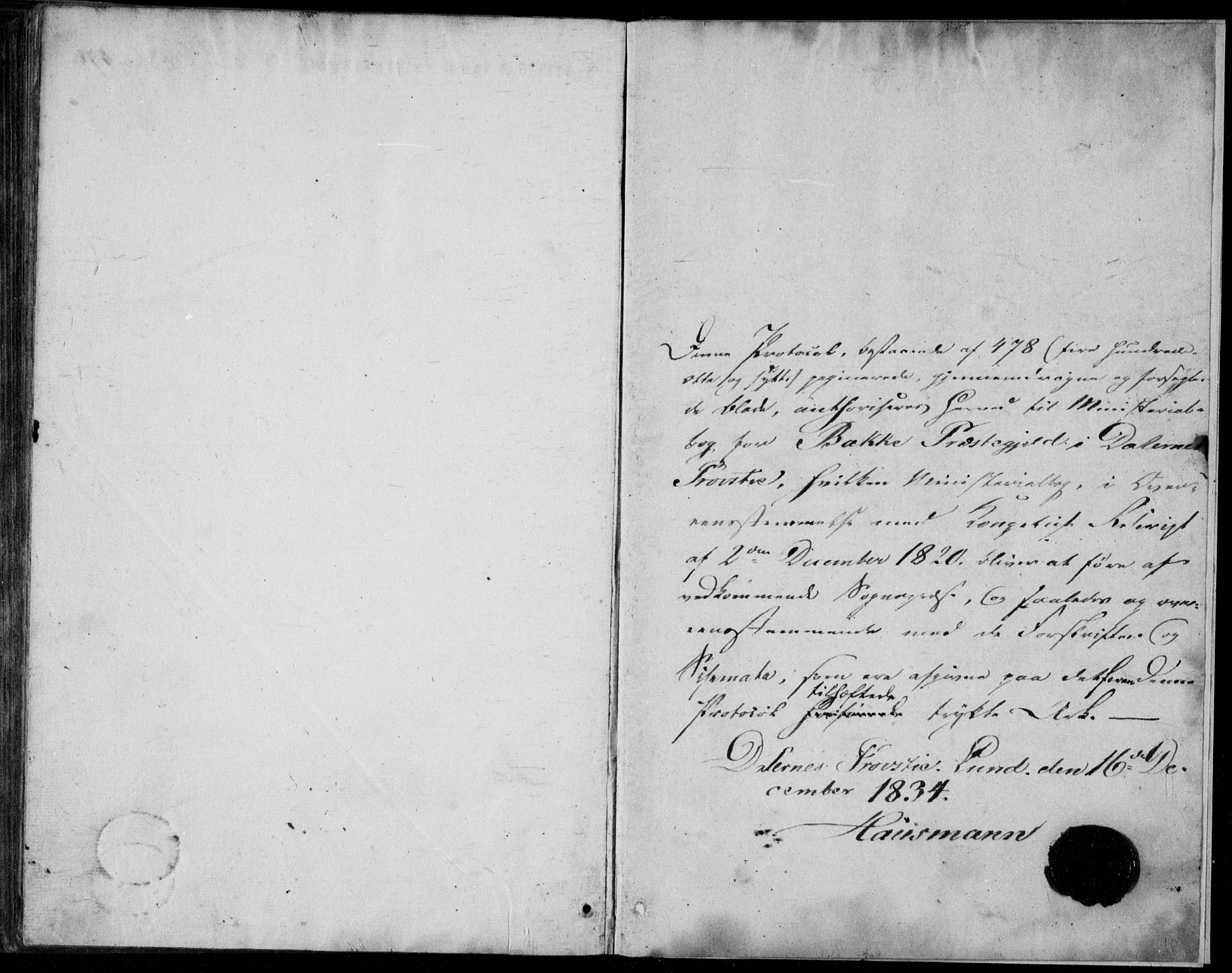 Bakke sokneprestkontor, AV/SAK-1111-0002/F/Fa/Faa/L0004: Parish register (official) no. A 4, 1834-1846