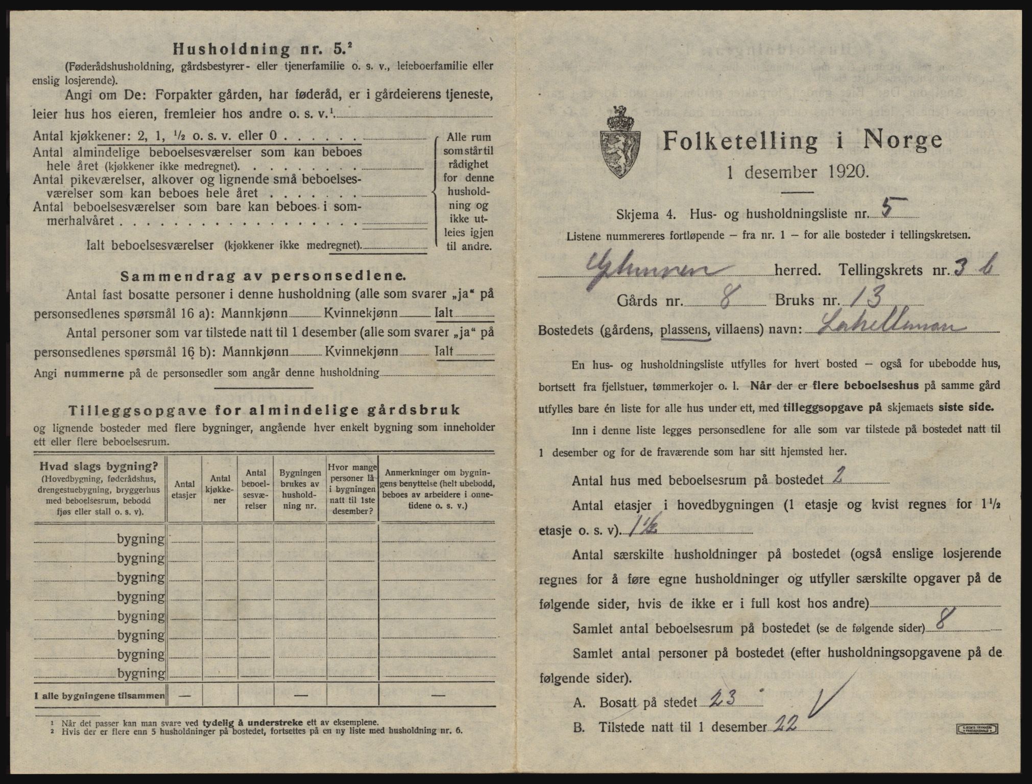 SAO, 1920 census for Glemmen, 1920, p. 1037