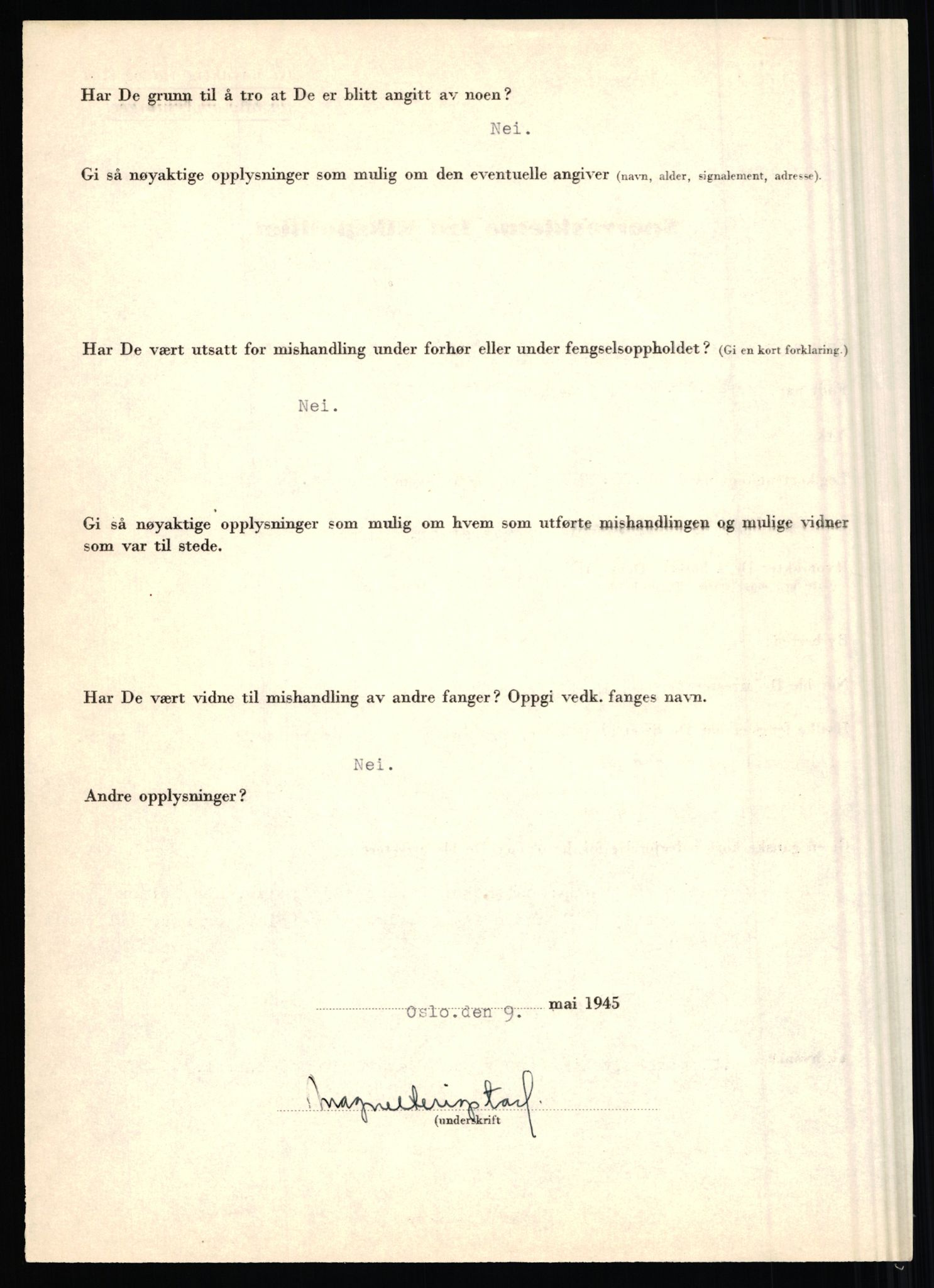 Rikspolitisjefen, AV/RA-S-1560/L/L0007: Heen, Erik C. - Iversen, Trygve, 1940-1945, p. 122